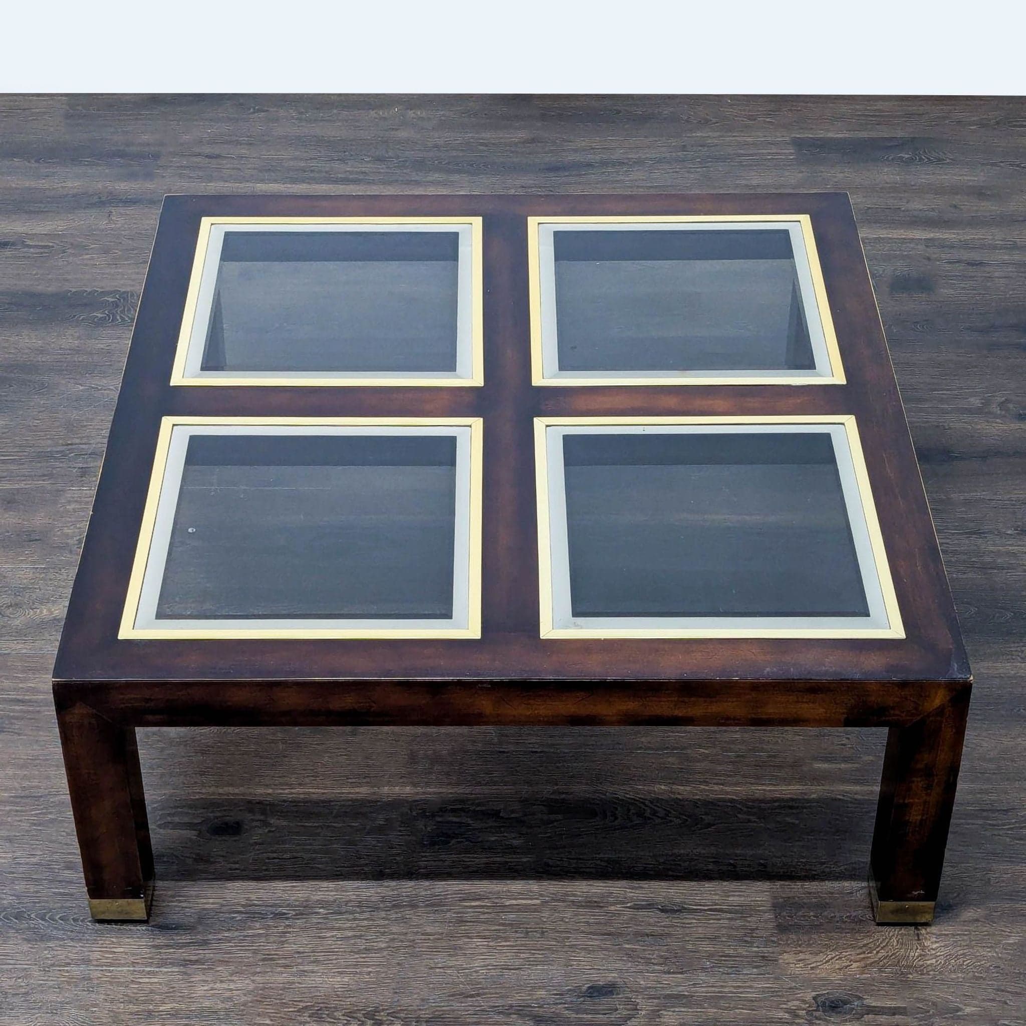 Coffee Table with Glass Inserts - Thumbnail 4
