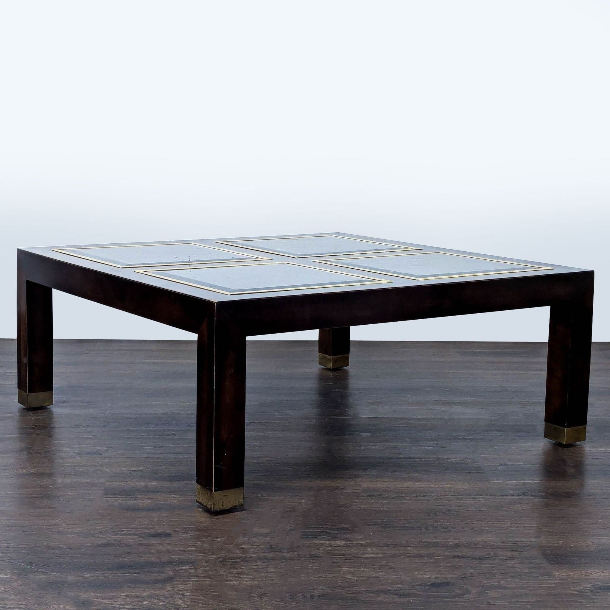 Coffee Table with Glass Inserts