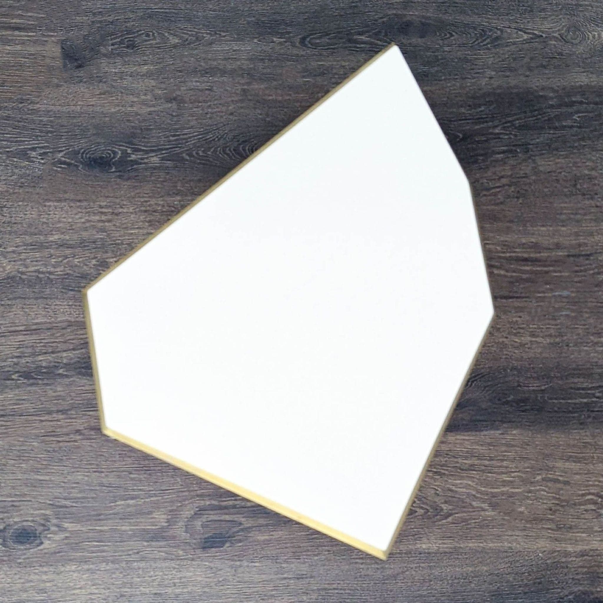 Asymetrical Pentagon Drinks Table with a Brass Pedestal Base - Thumbnail 6