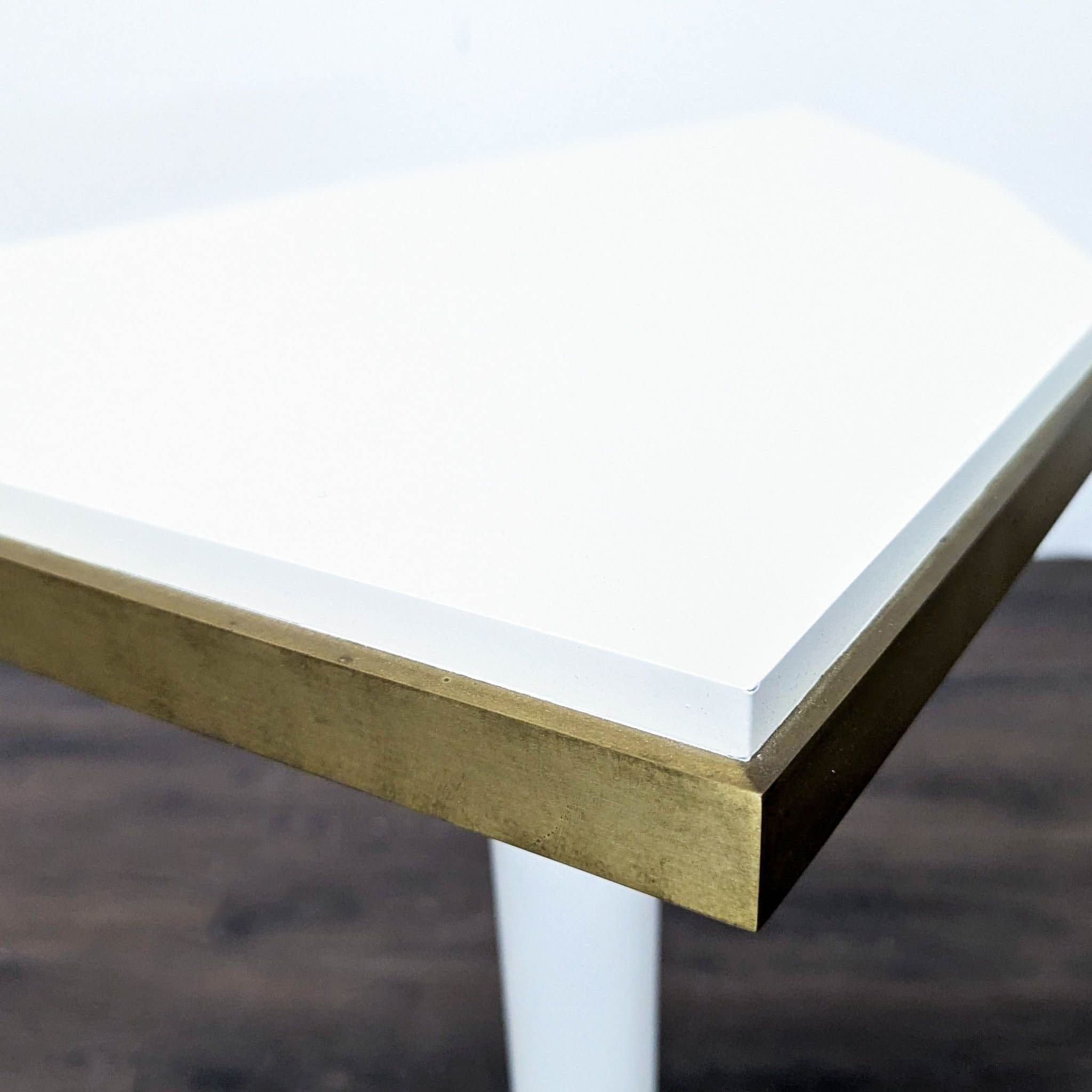 Asymetrical Pentagon Drinks Table with a Brass Pedestal Base - Thumbnail 5