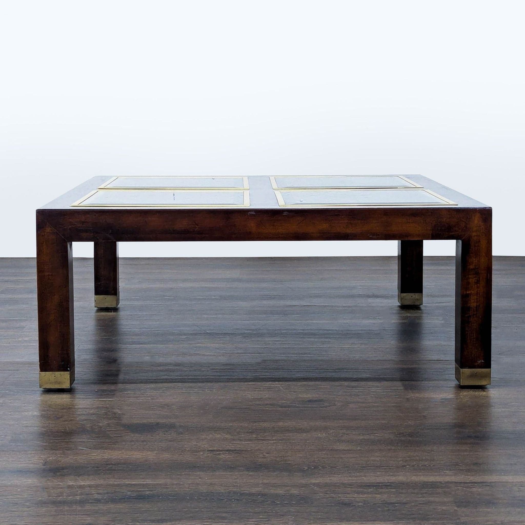 Coffee Table with Glass Inserts - Thumbnail 2
