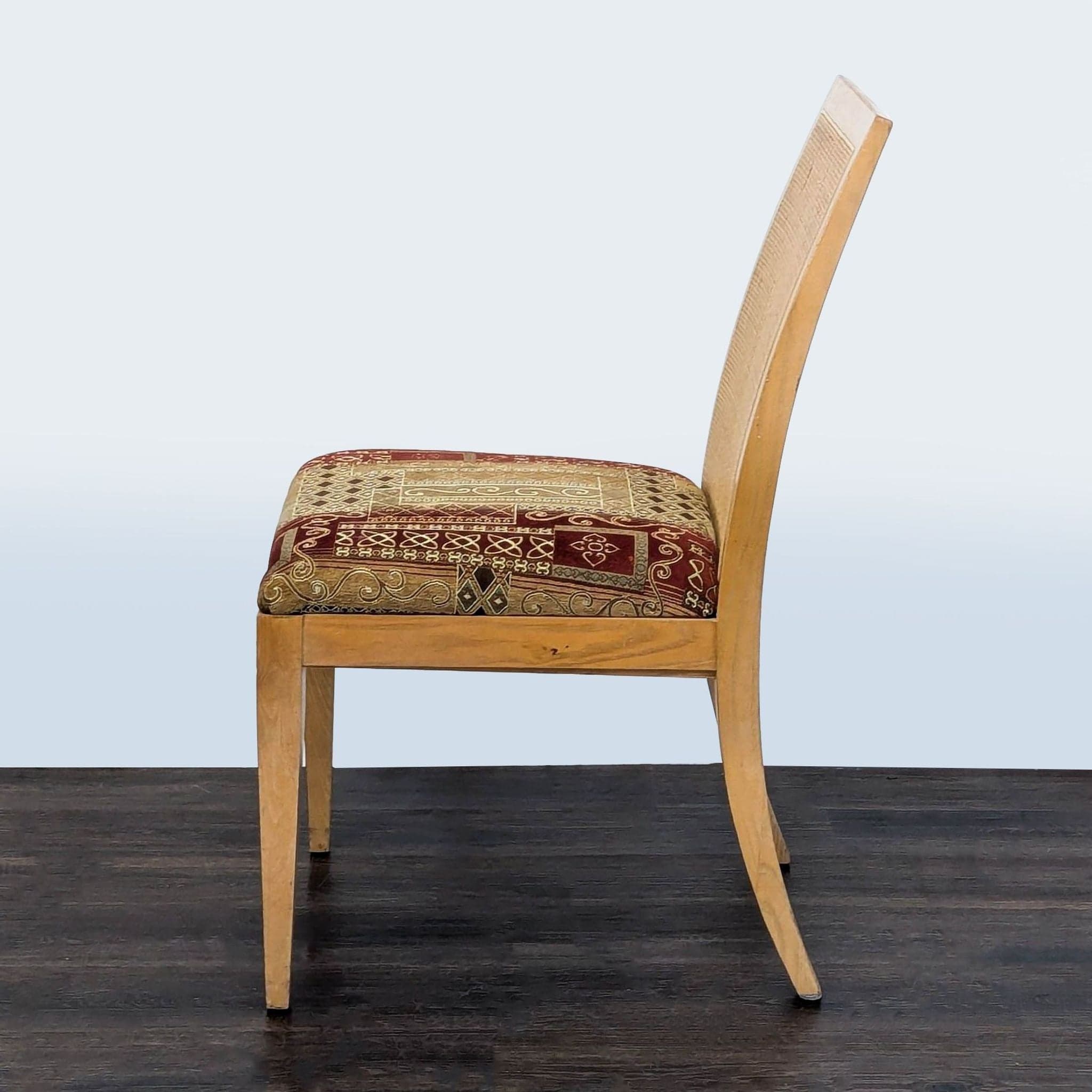 Set of 6 Wood Upholstered Dining Chair including 2 arm chairs - Thumbnail 6