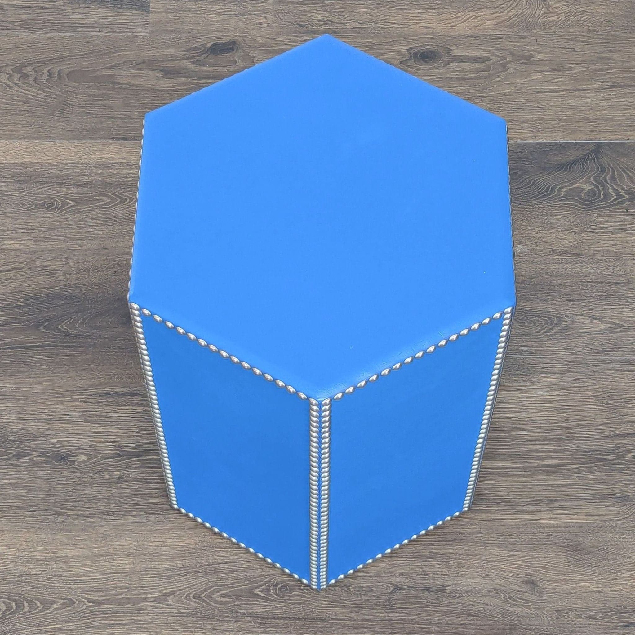 Wisteria Blue Hide Stool - Thumbnail 2