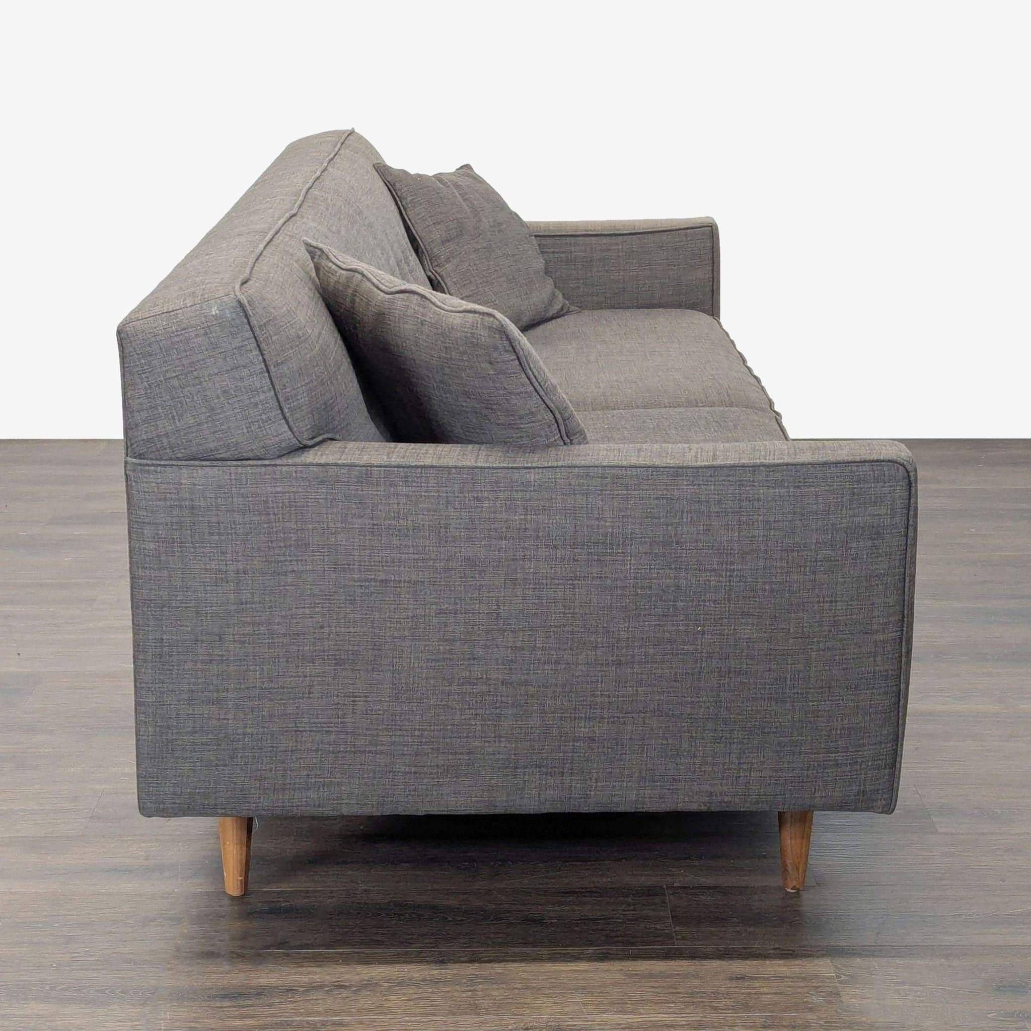 Modern Gray 3-Seat Sofa with Cushions - Thumbnail 4