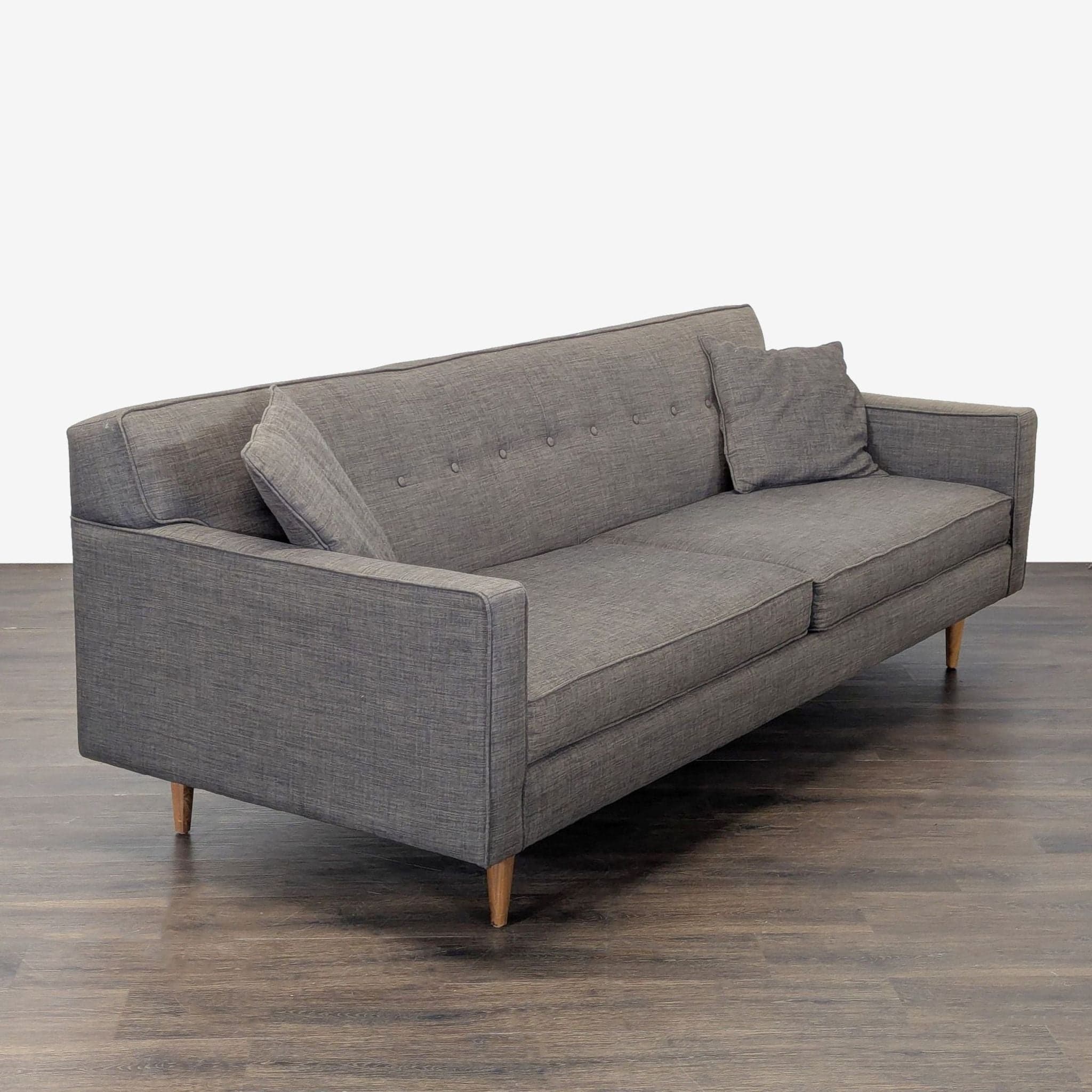 Modern Gray 3-Seat Sofa with Cushions - Thumbnail 2