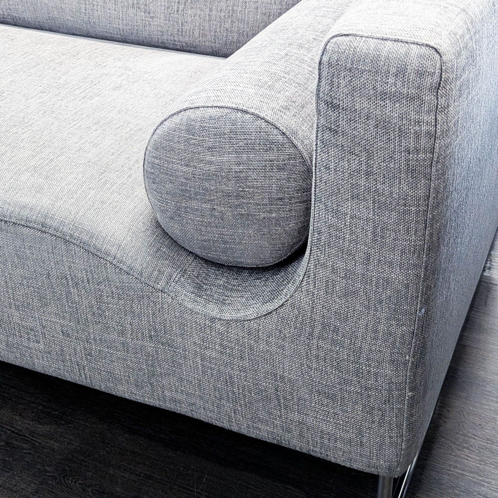 Benson Canyan Modern Gray Sectional Sofa with Metal Legs - Thumbnail 7