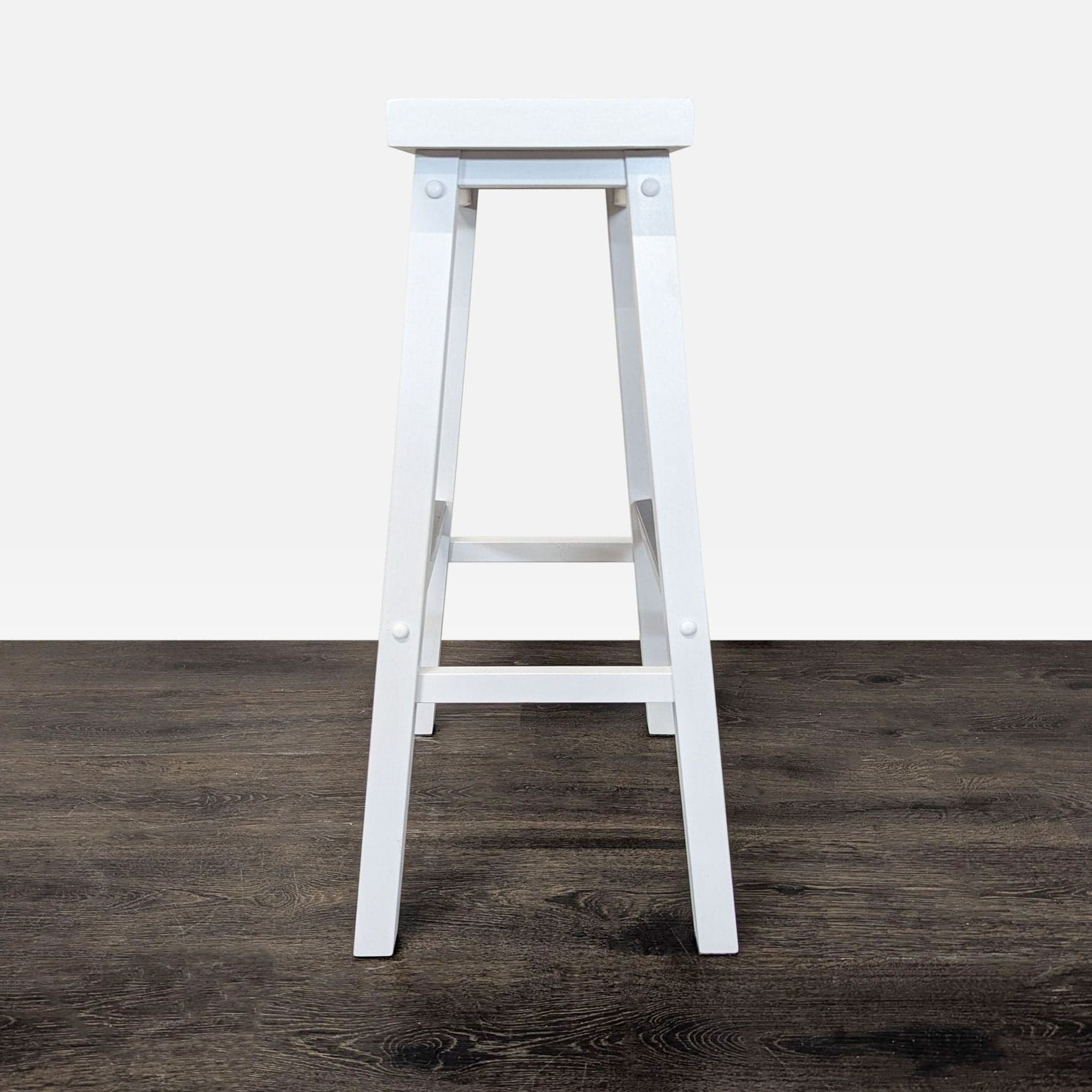 Solid Wood Saddle-Seat Counter Stool - Thumbnail 3