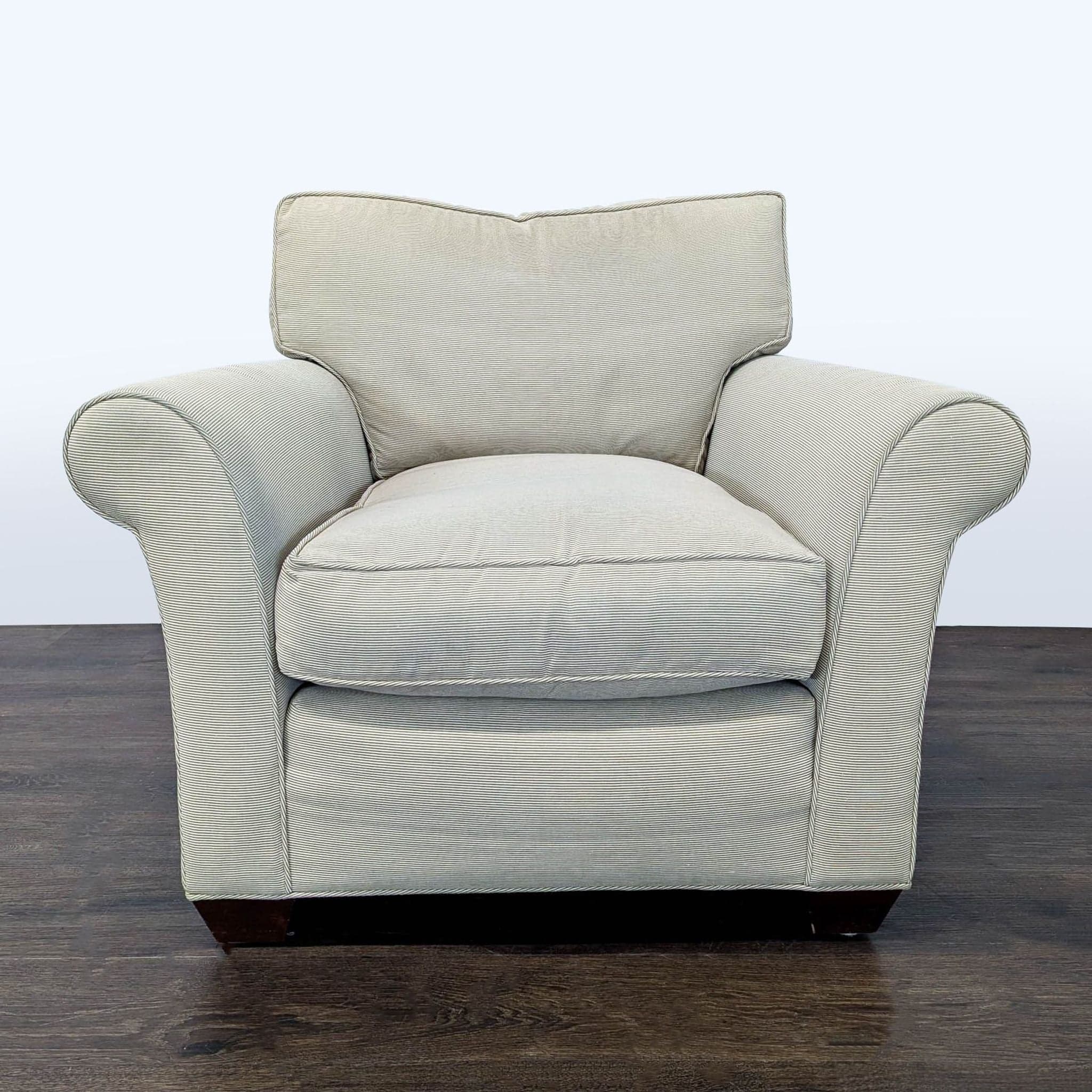 Comfy Lounge Chair with Matching Ottoman - Light Sage - Thumbnail 2