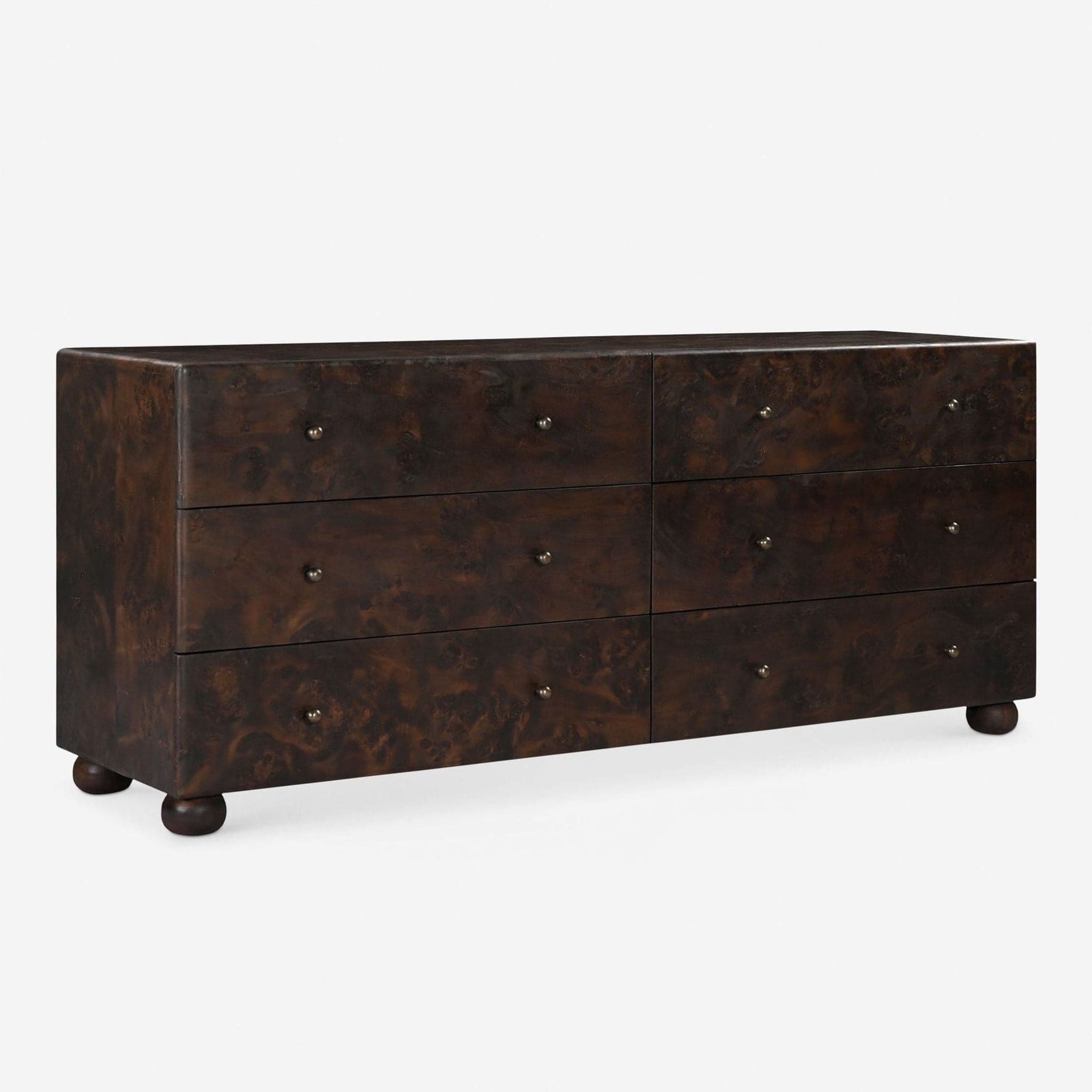 Lulu and Georgia Hobbes Dark Wood 6-Drawer Dresser - Thumbnail 3