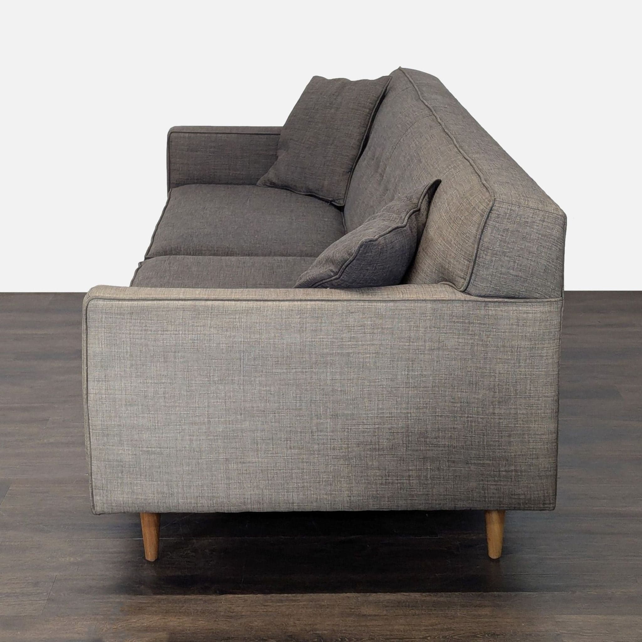 Modern Gray 3-Seat Sofa with Cushions - Thumbnail 6