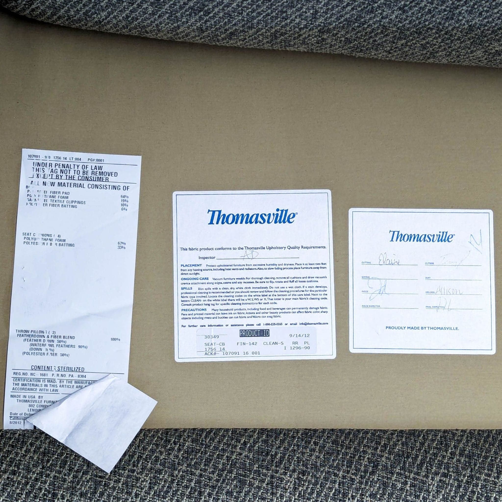Thomasville Modern Grey Upholstered Loveseat with Nailhead Trim - Thumbnail 10