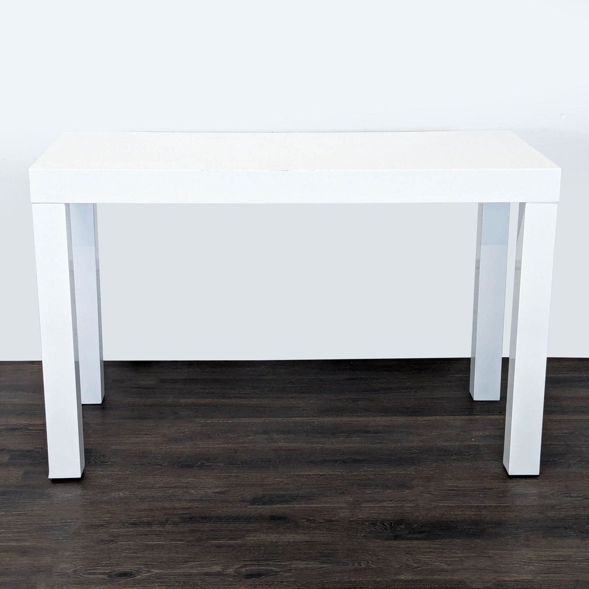 West Elm White Minimalist Desk with Two Drawers - Thumbnail 5