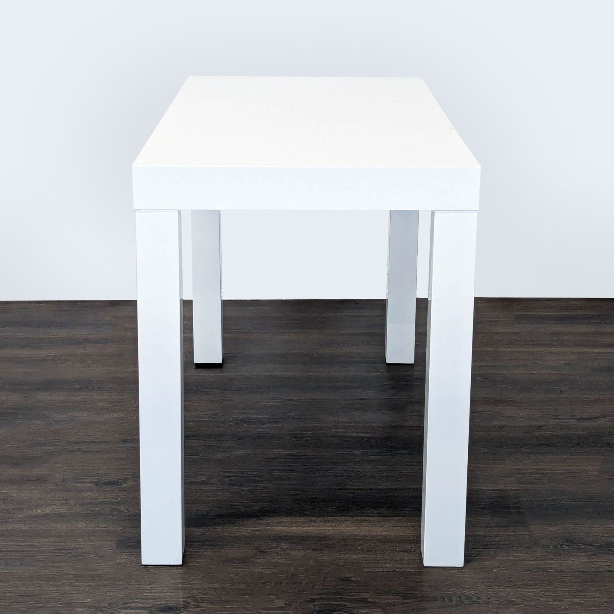 West Elm White Minimalist Desk with Two Drawers - Thumbnail 4