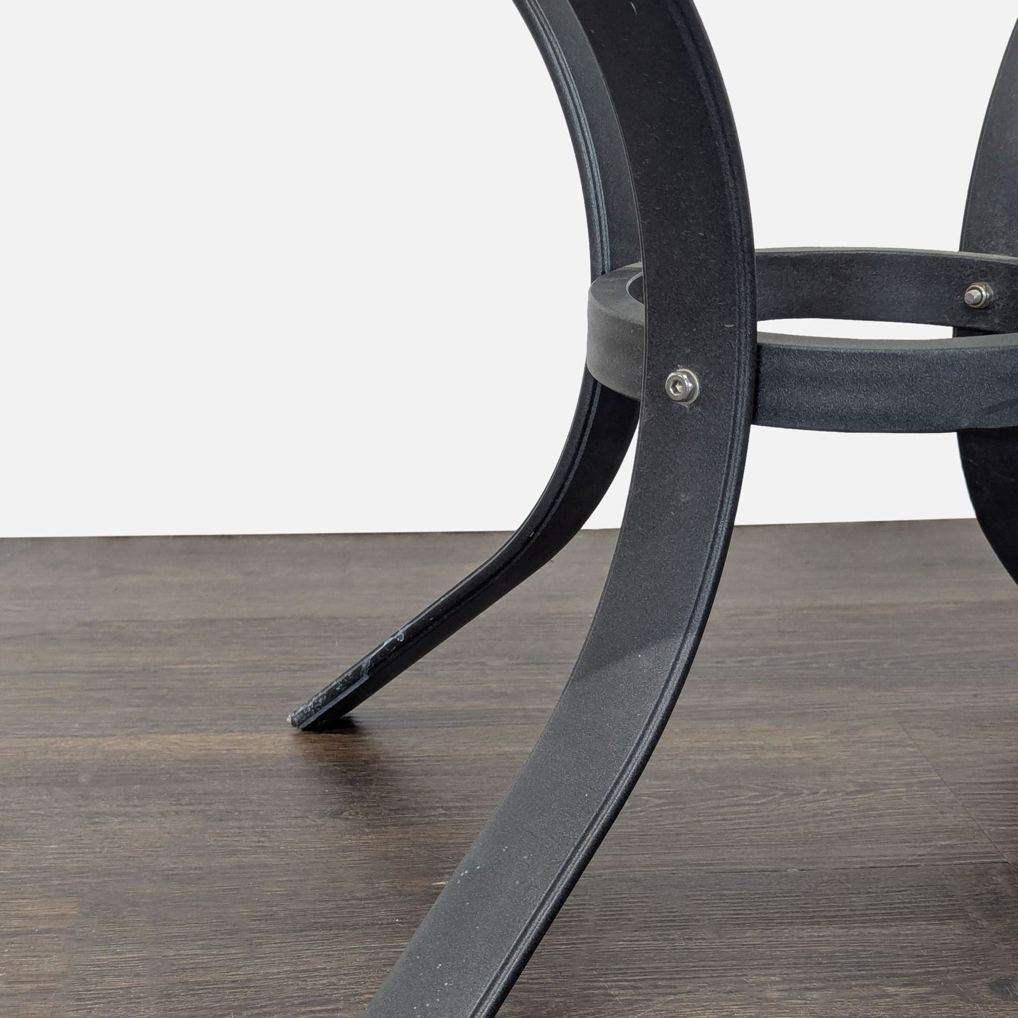 Sturdy Black Metal Square Outdoor Table with Curved Legs - Thumbnail 5
