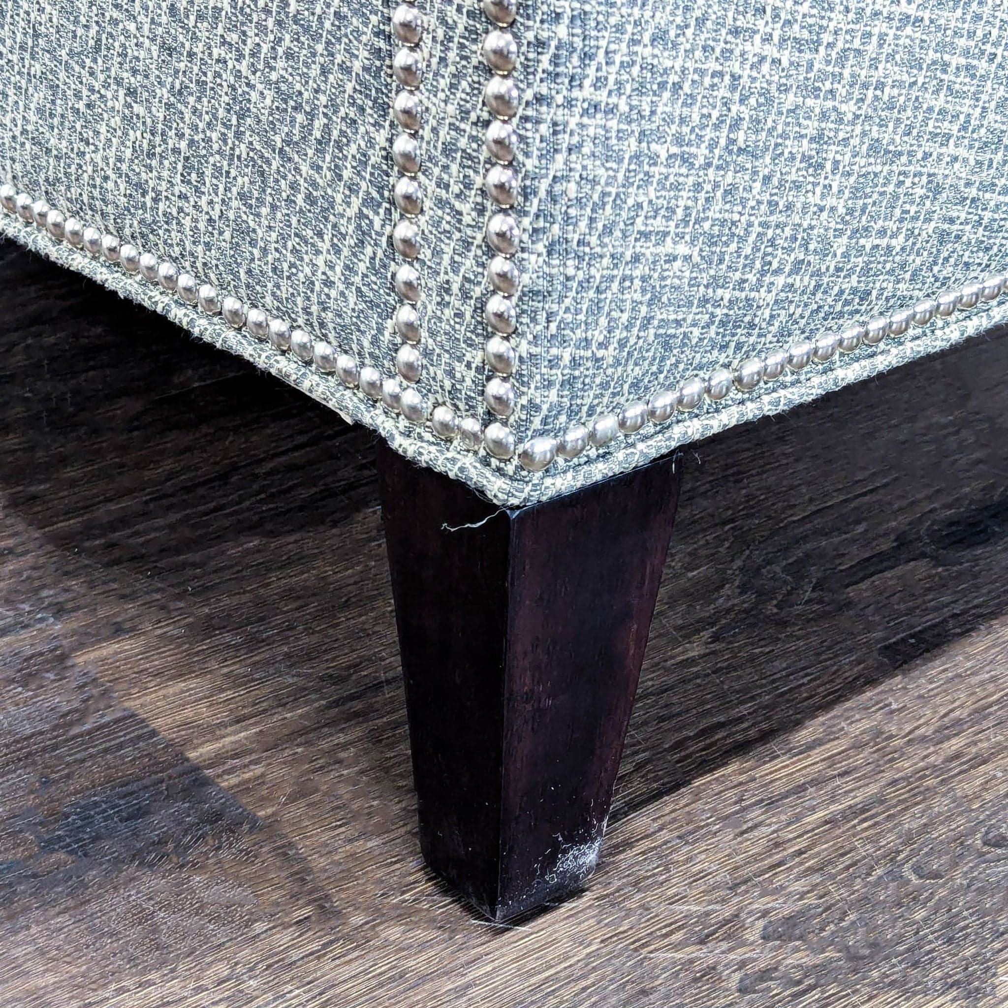 Thomasville Modern Grey Upholstered Loveseat with Nailhead Trim - Thumbnail 8