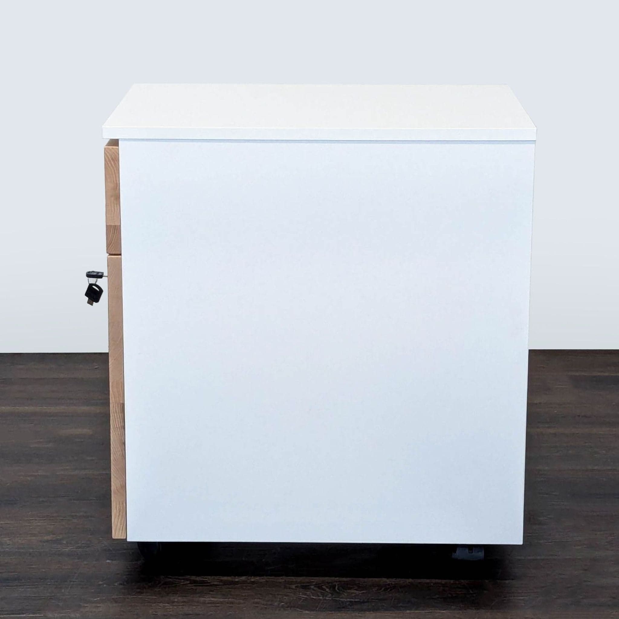 Modern 2-Drawer Mobile Office Cabinet with Lock and Wheels - Thumbnail 5