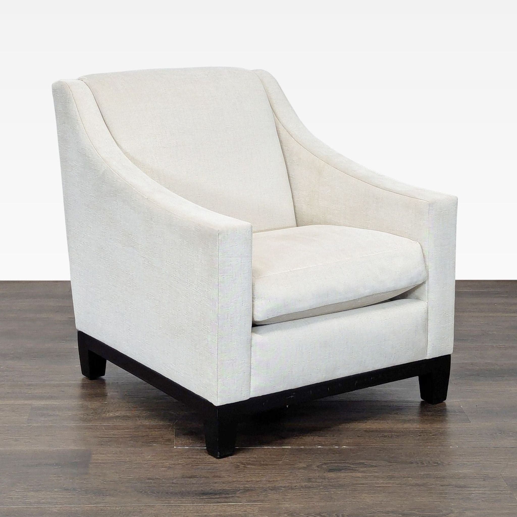 A. Rudin No. 688 Modern Lounge Chair in Cream Fabric - Thumbnail 2