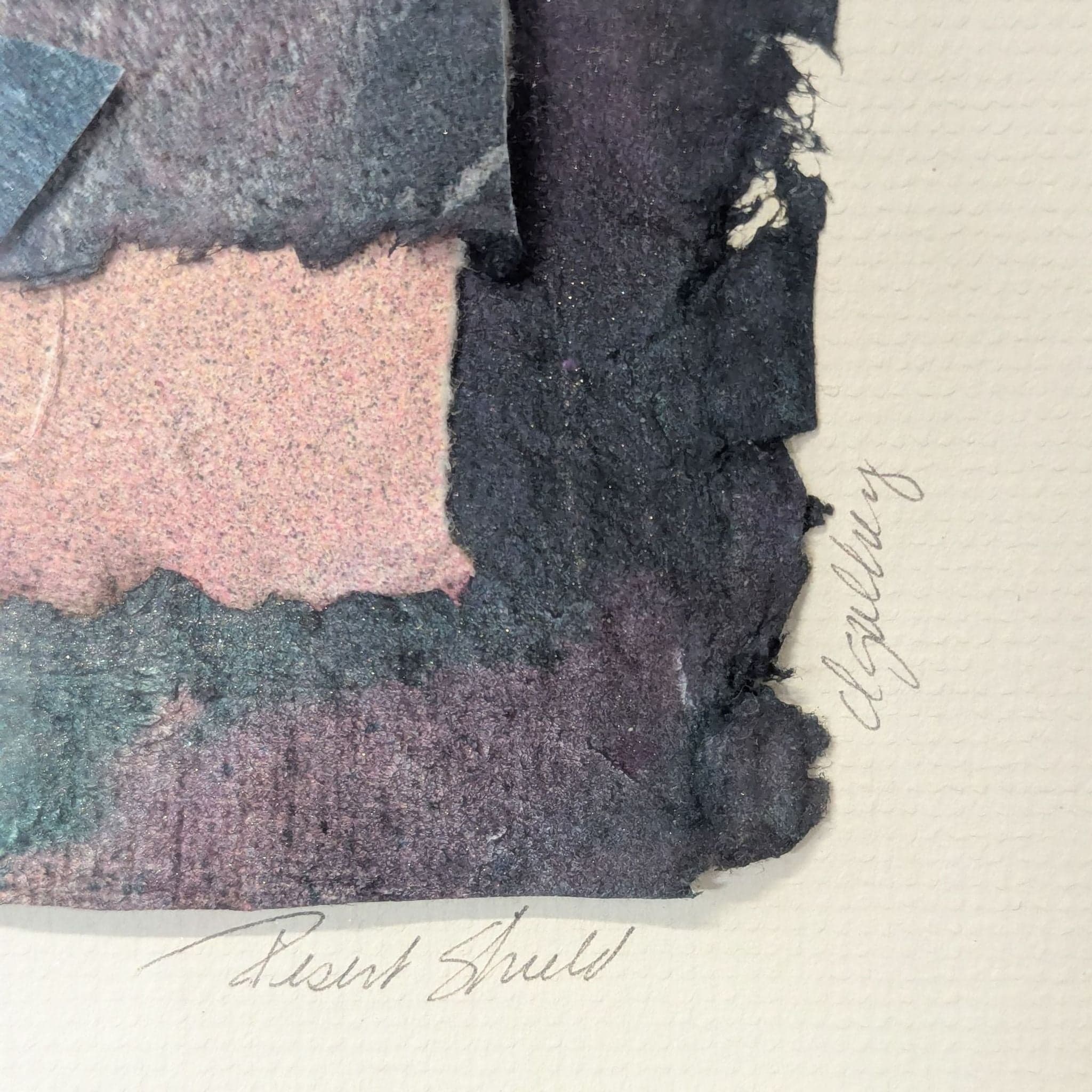 Framed Mixed Media Handmade Paper Abstract Art - Thumbnail 6
