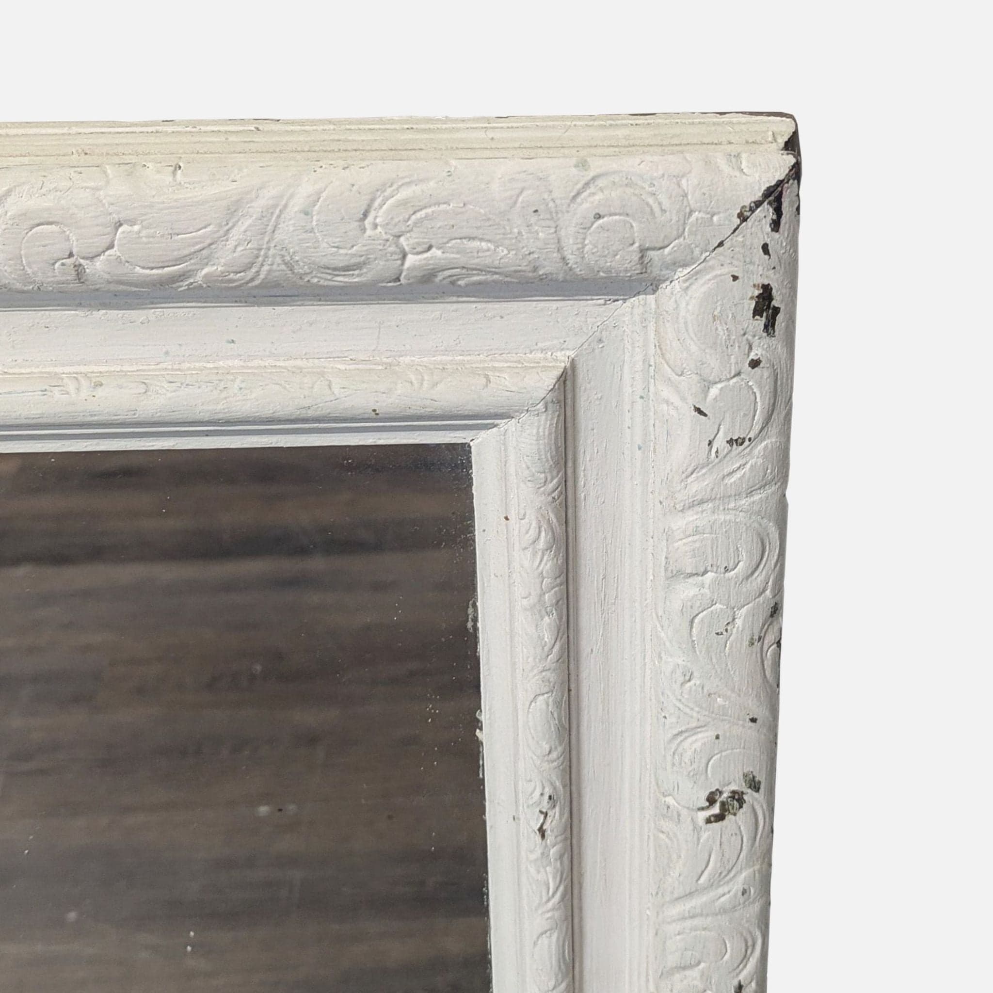 Wood Framed Mirror with Carving - Thumbnail 3