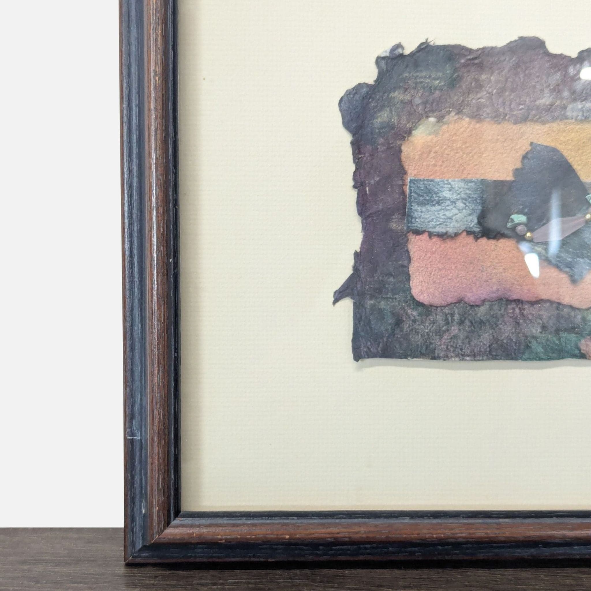 Framed Mixed Media Handmade Paper Abstract Art - Thumbnail 3