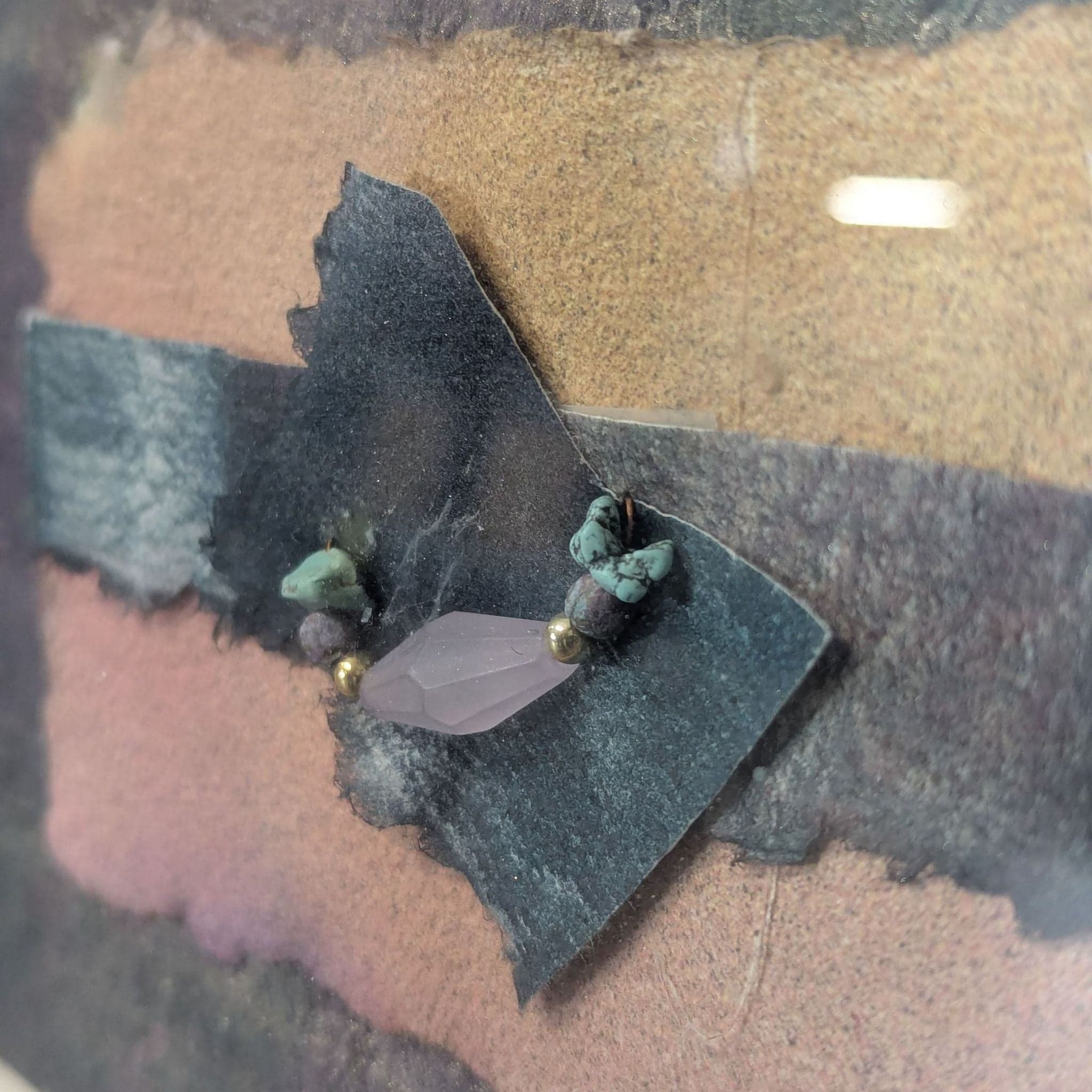 Framed Mixed Media Handmade Paper Abstract Art - Thumbnail 5