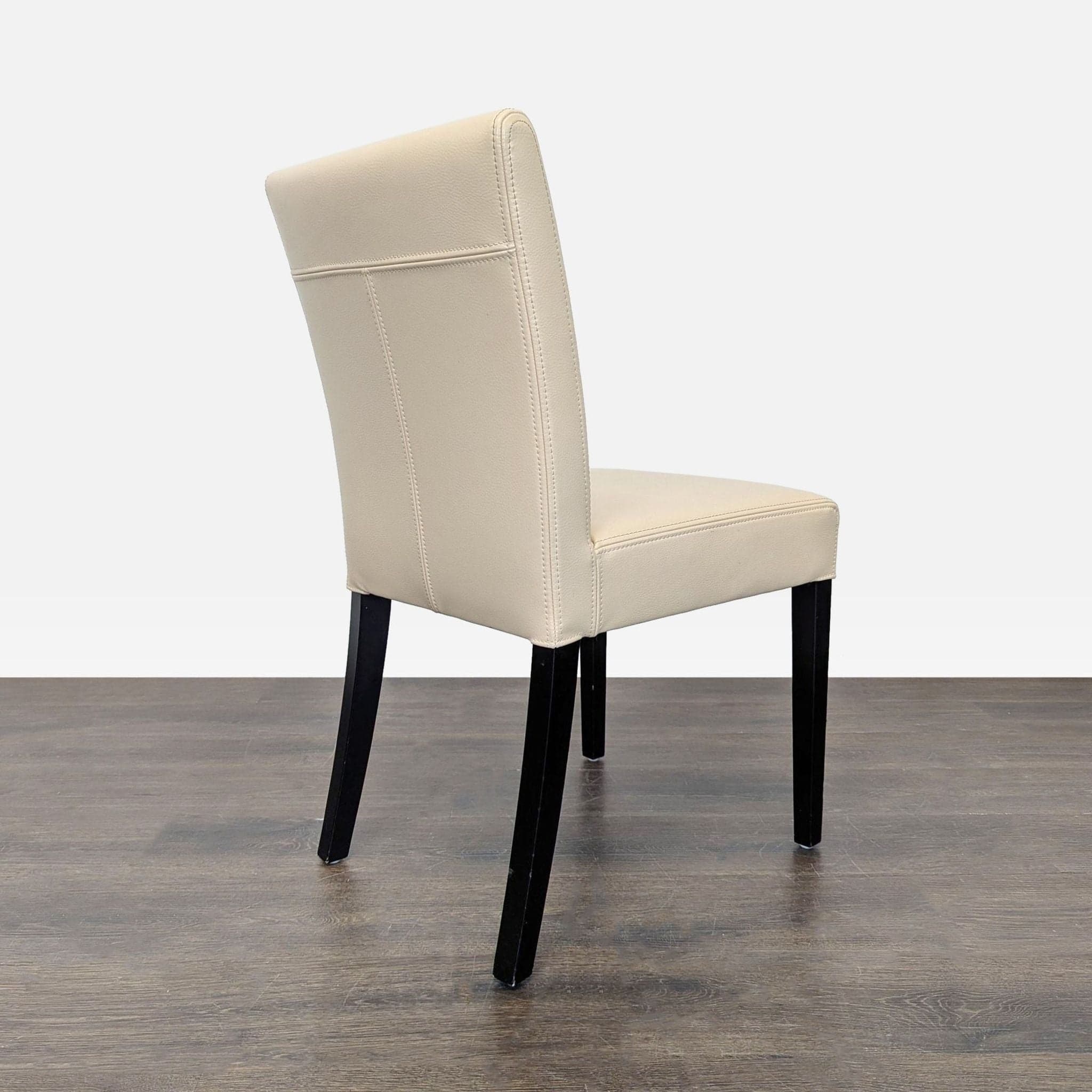 Set of Six Crate &Barrel Lowe Ivory Leather Dining Chairs - Thumbnail 10