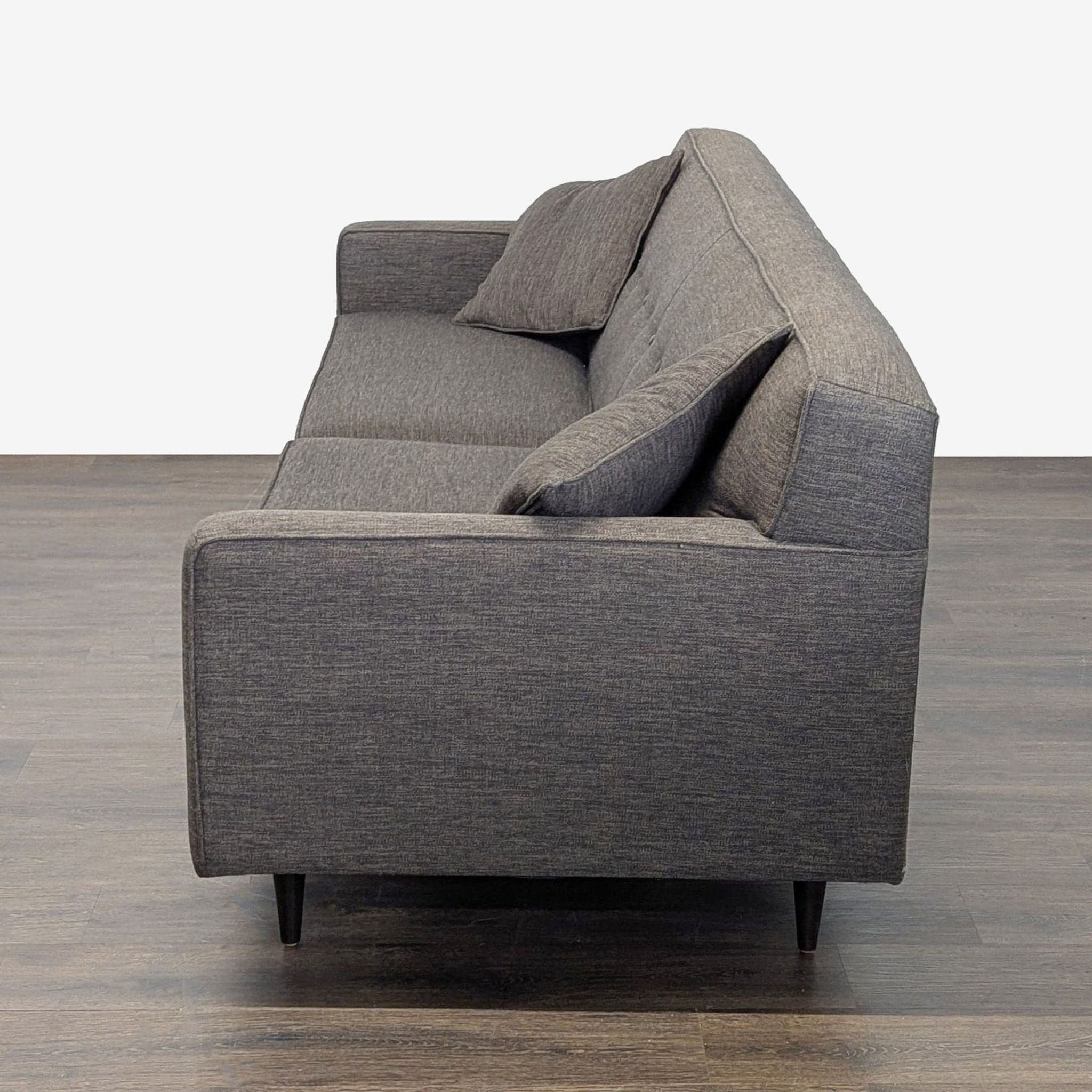 Modern Dark Grey 3-Seat Sofa with Cushions - Thumbnail 3