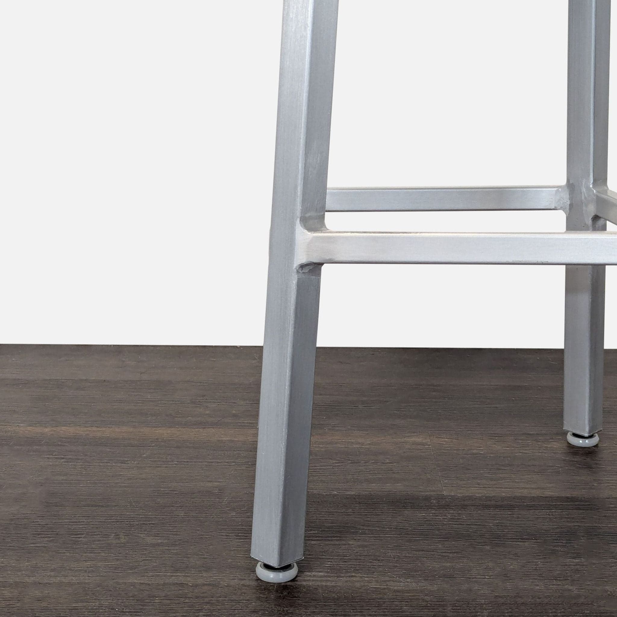 Crate & Barrel Brushed Aluminum Swivel Counter Stool - Thumbnail 6