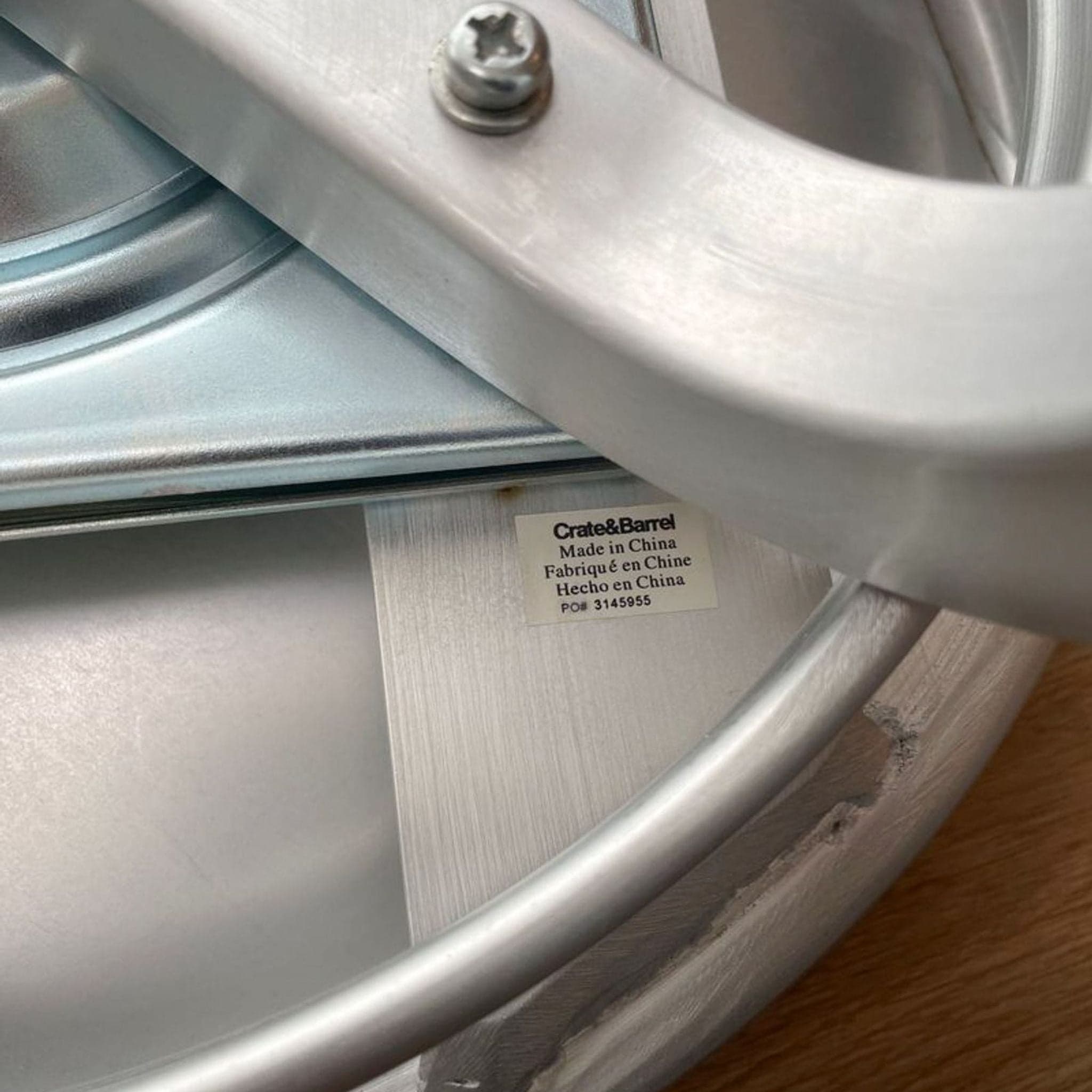 Crate & Barrel Brushed Aluminum Swivel Counter Stool - Thumbnail 3
