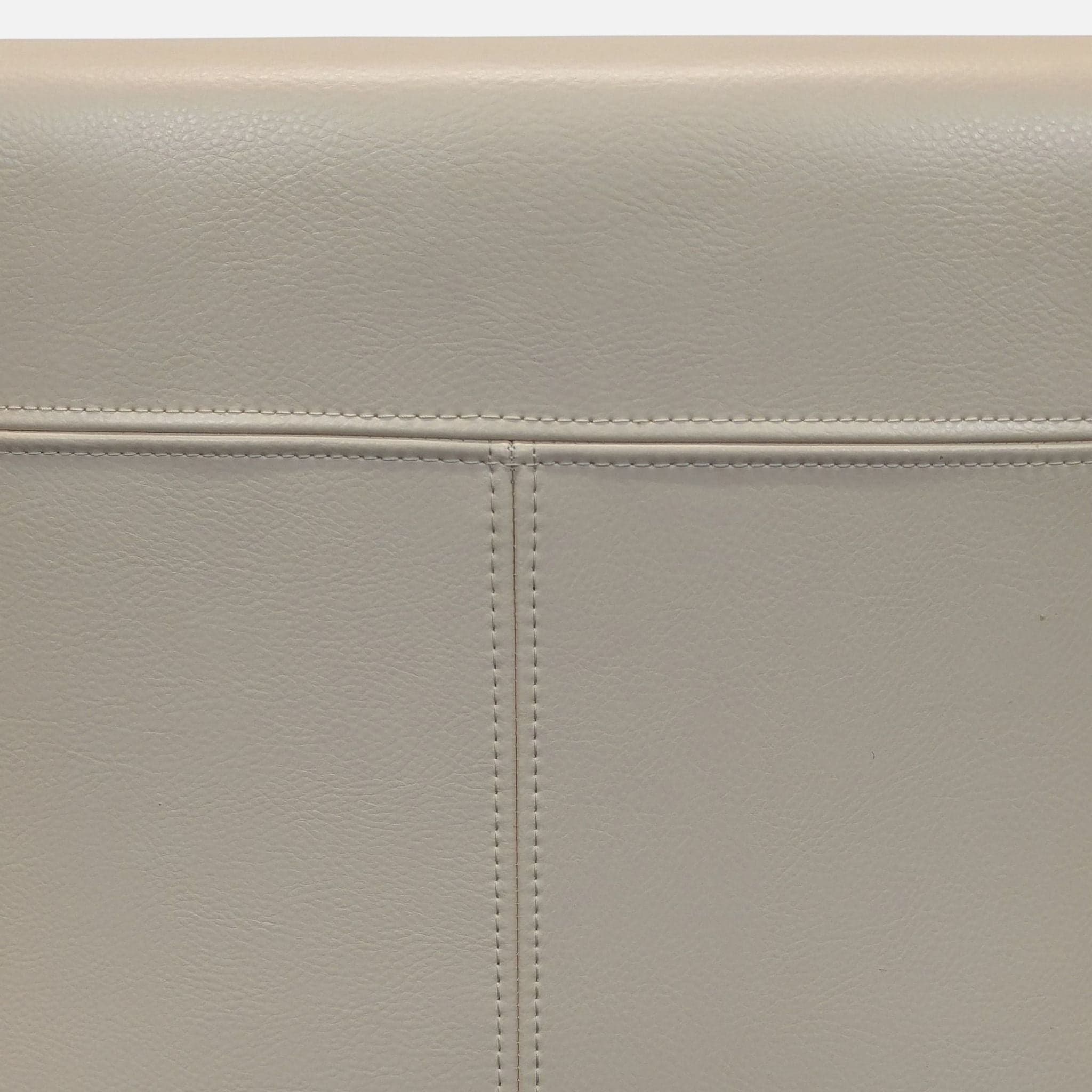 Set of Six Crate &Barrel Lowe Ivory Leather Dining Chairs - Thumbnail 3
