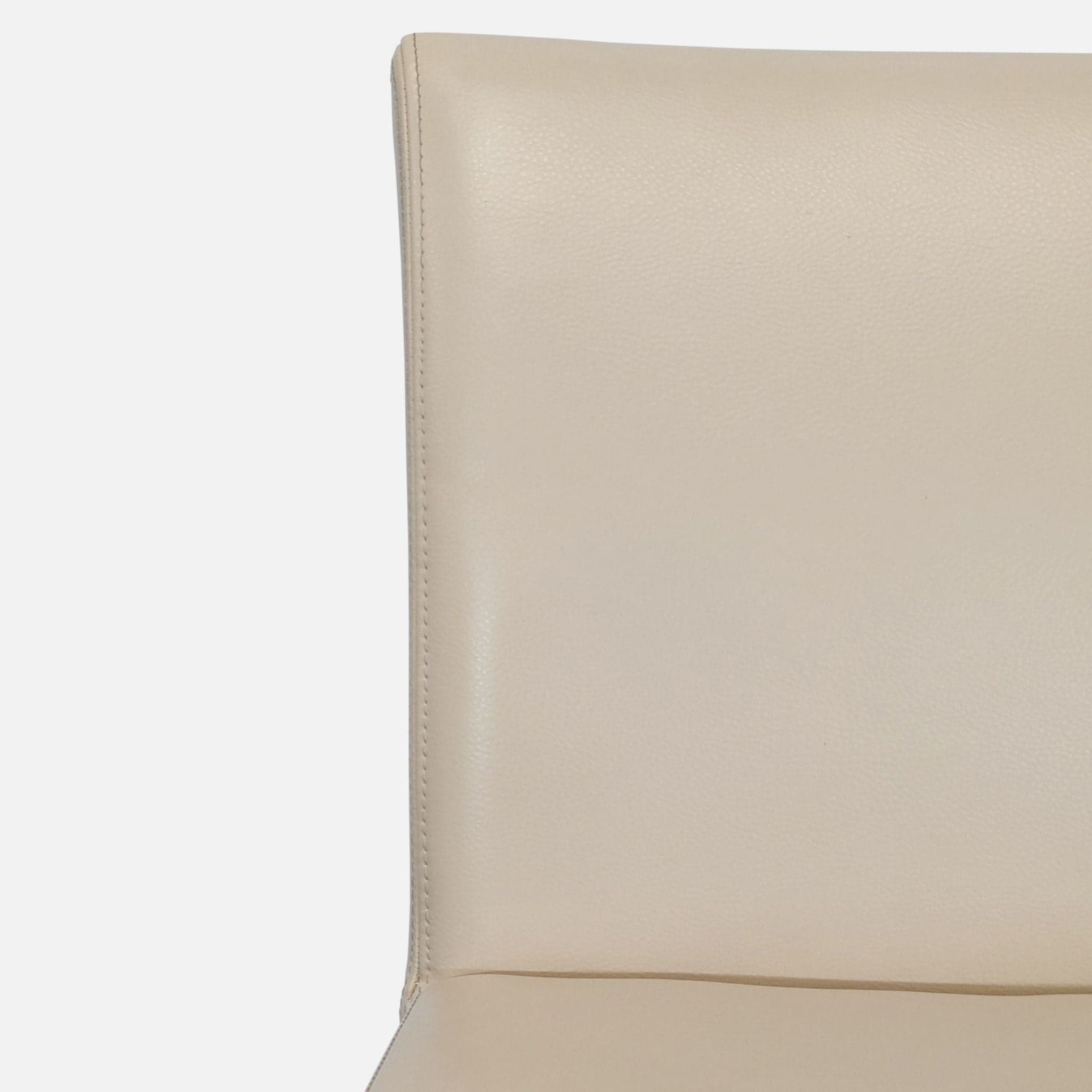 Set of Six Crate &Barrel Lowe Ivory Leather Dining Chairs - Thumbnail 2
