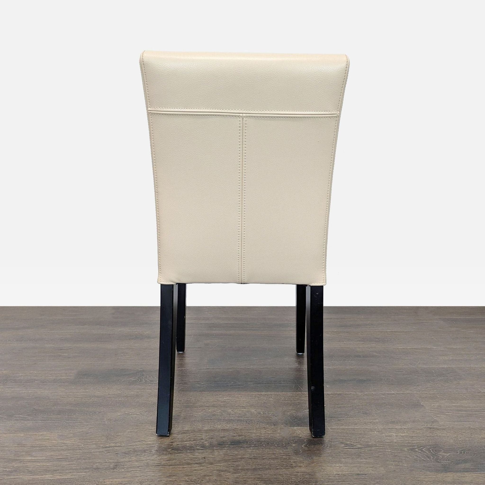Set of Six Crate &Barrel Lowe Ivory Leather Dining Chairs - Thumbnail 11