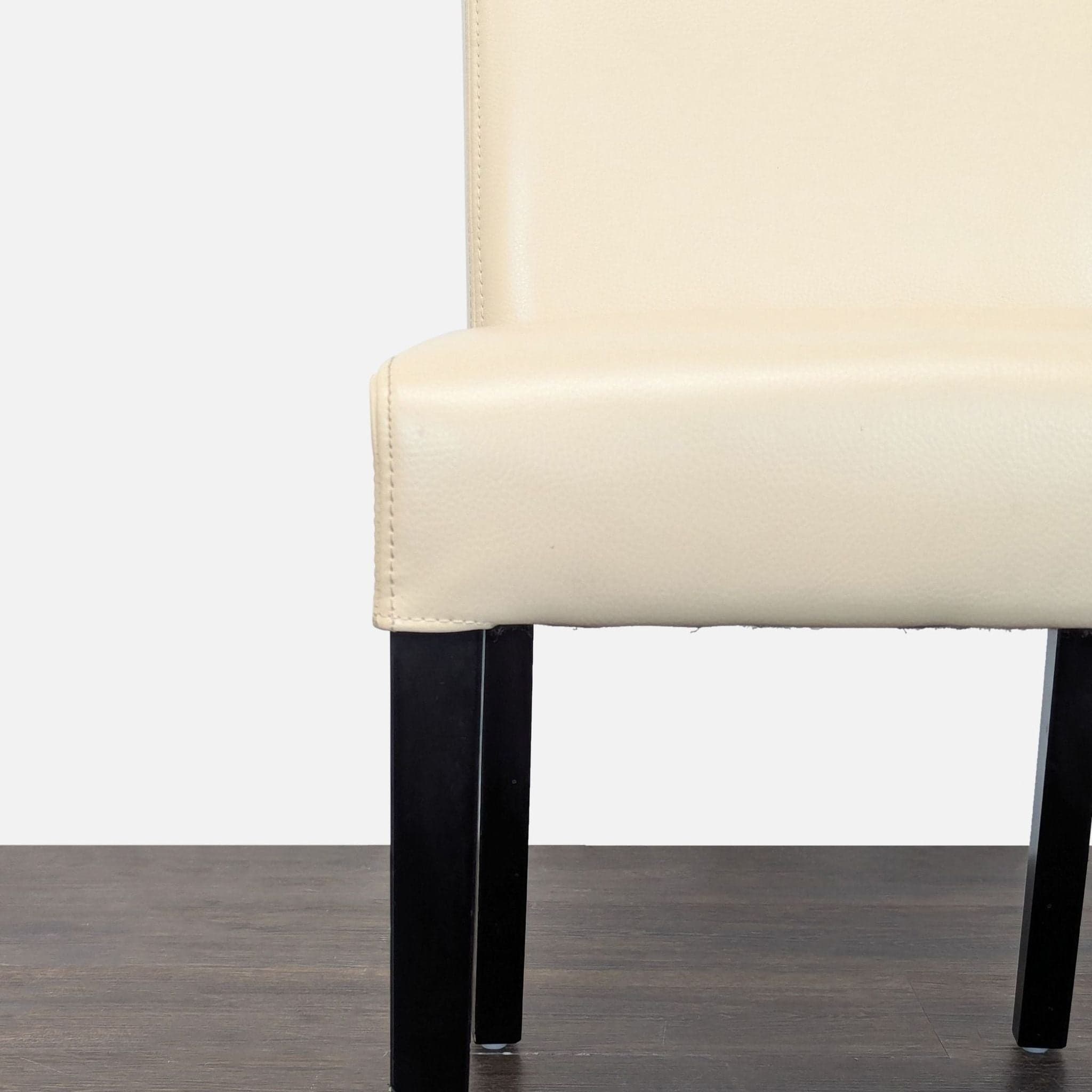 Set of Six Crate &Barrel Lowe Ivory Leather Dining Chairs - Thumbnail 12