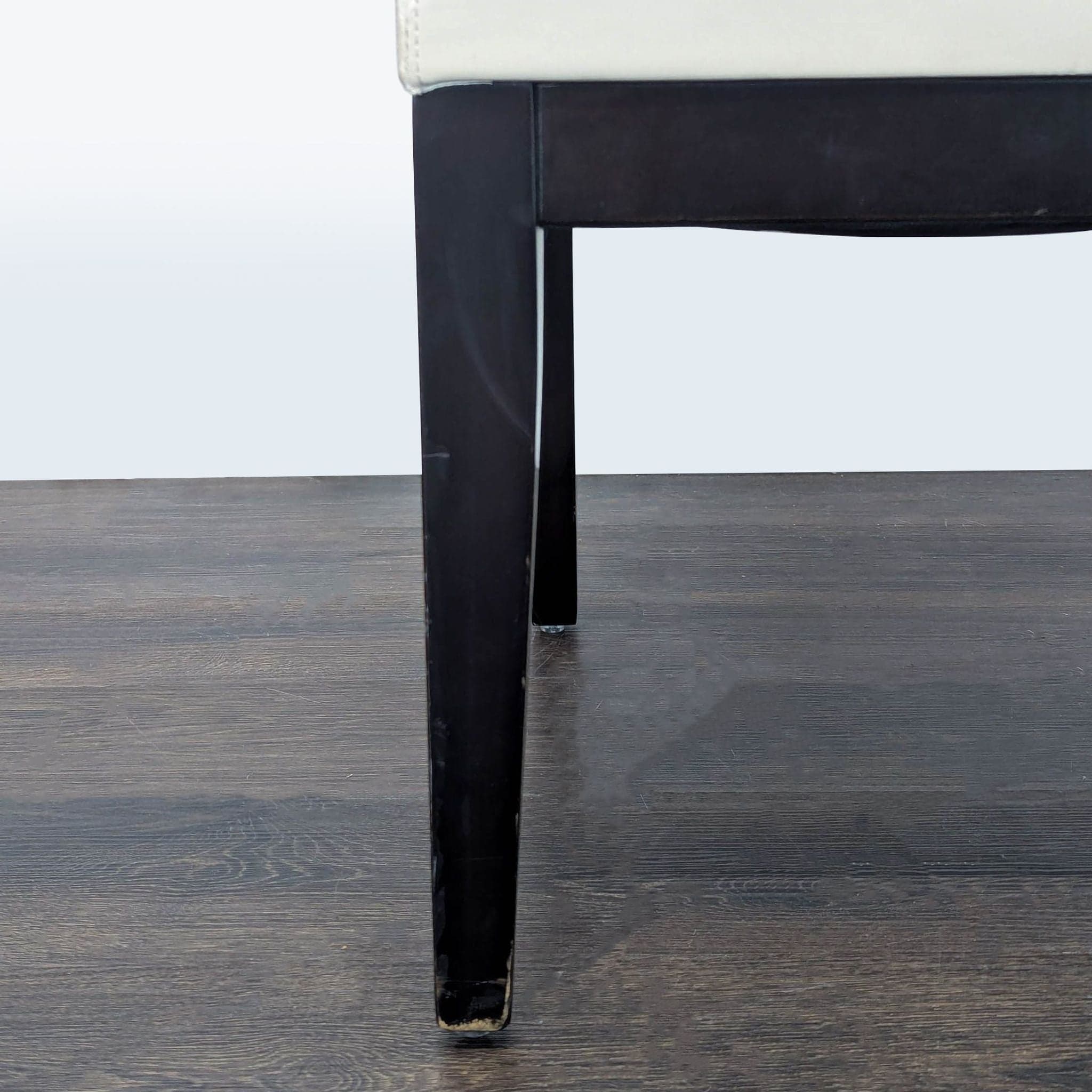 Pier 1 Imports Leather Dining Chair on Wood Legs - Thumbnail 6