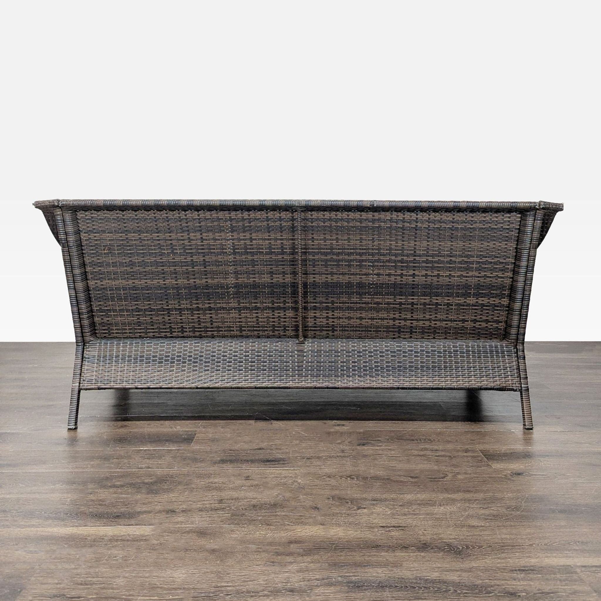 Threshold Outdoor All Weather Wicker Sofa with Cushions - 3-Seater Patio Couch - Thumbnail 5