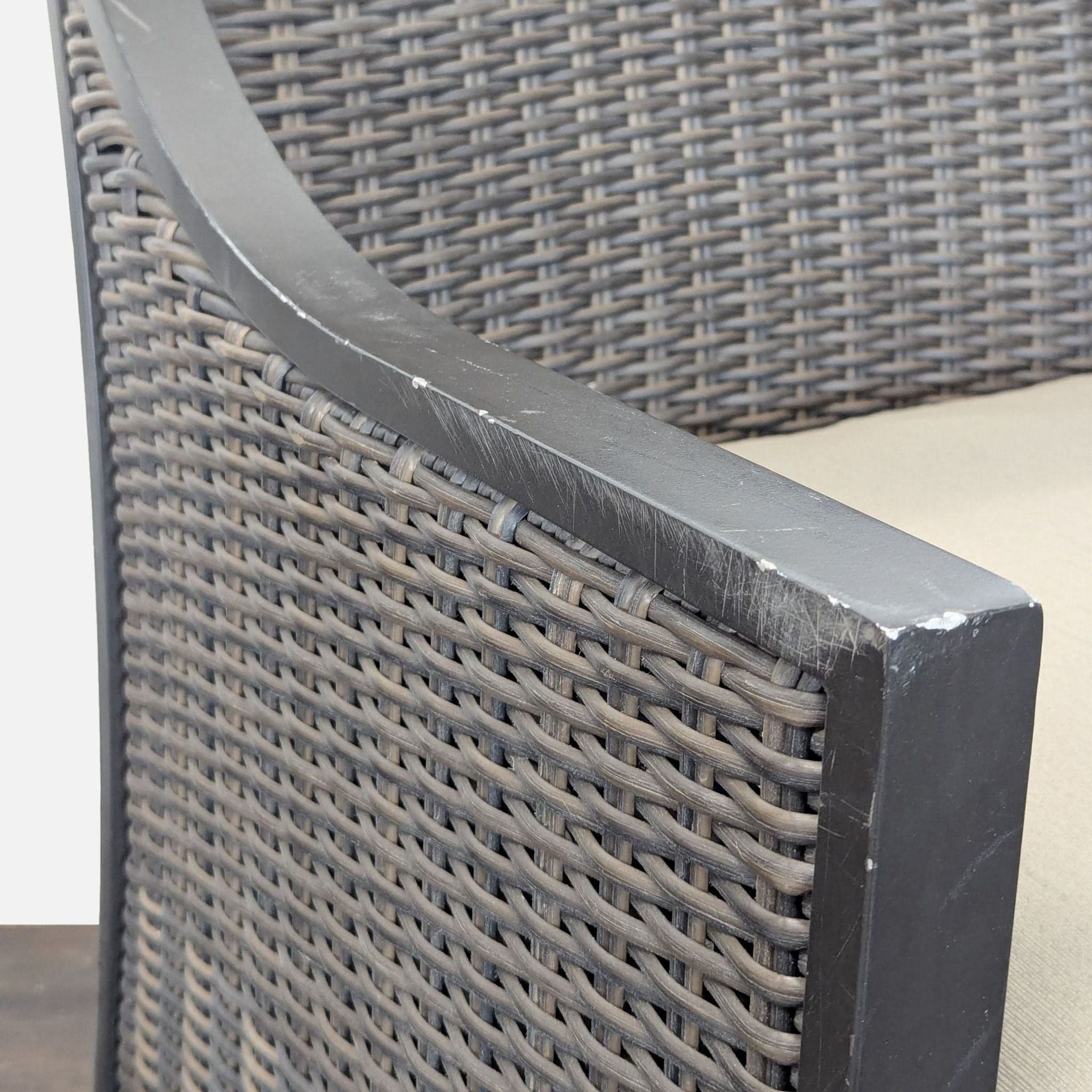 All Weather Wicker Patio Arm Chair with Cushion - Thumbnail 7