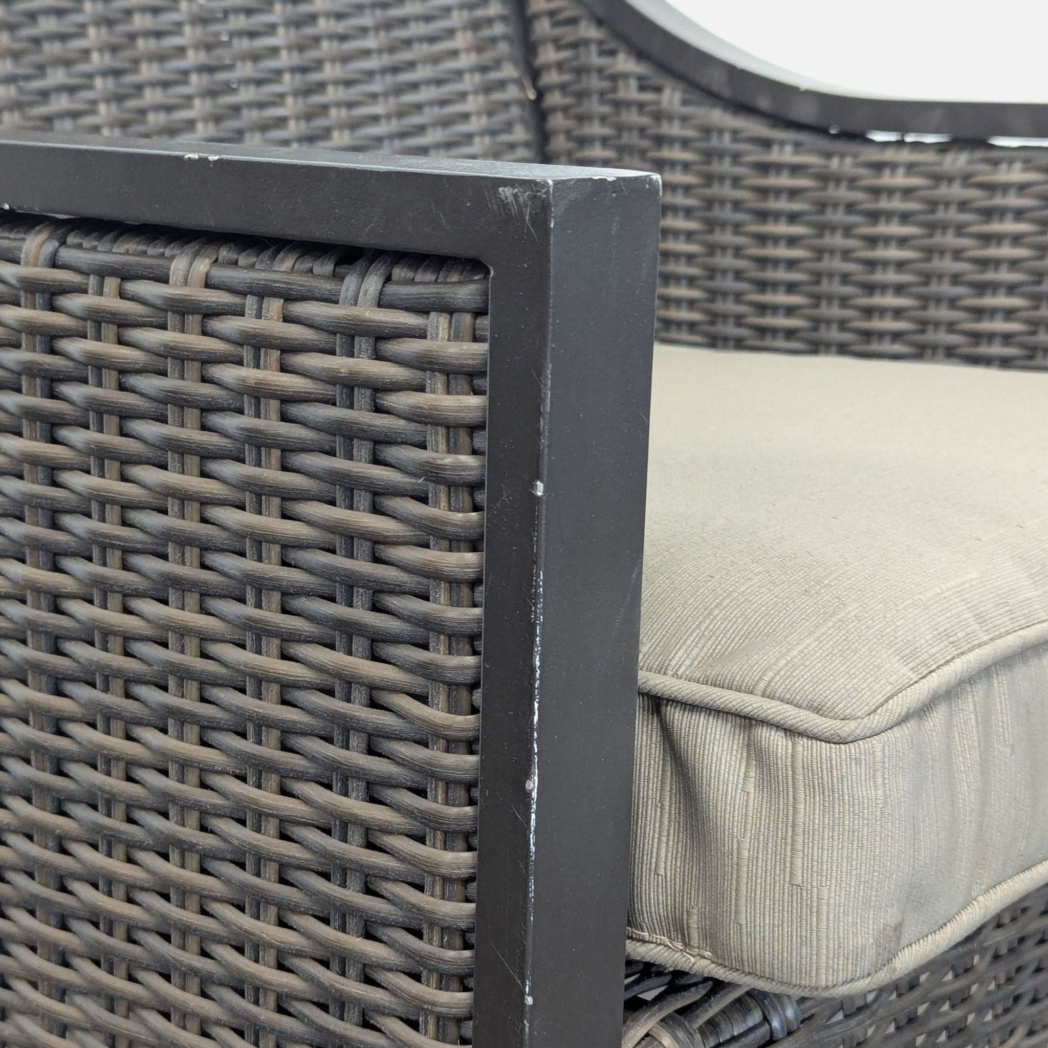 All Weather Wicker Patio Arm Chair with Cushion - Thumbnail 8