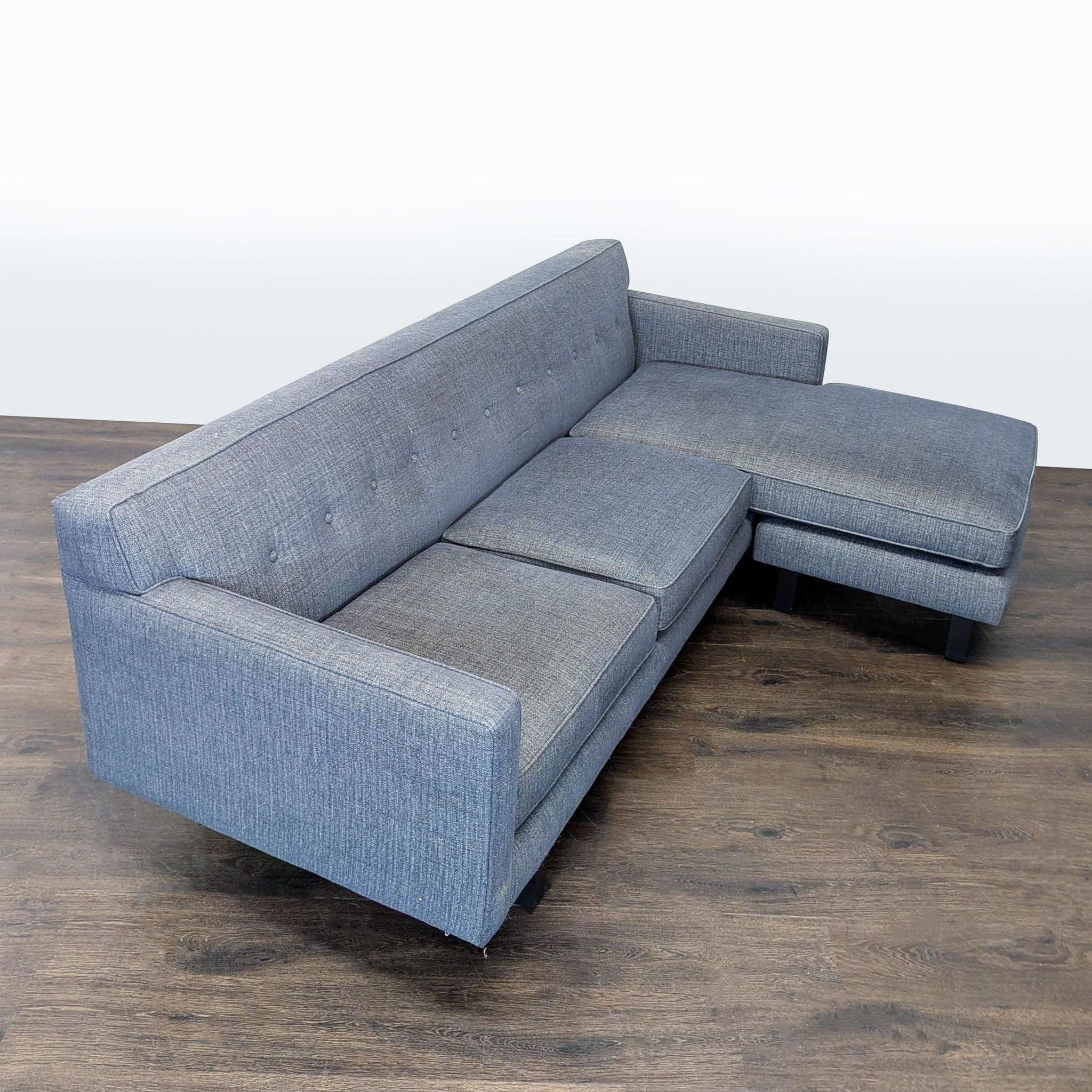 Room & Board Andre Reversible Chaise Sectional in Grey Fabric - Thumbnail 5