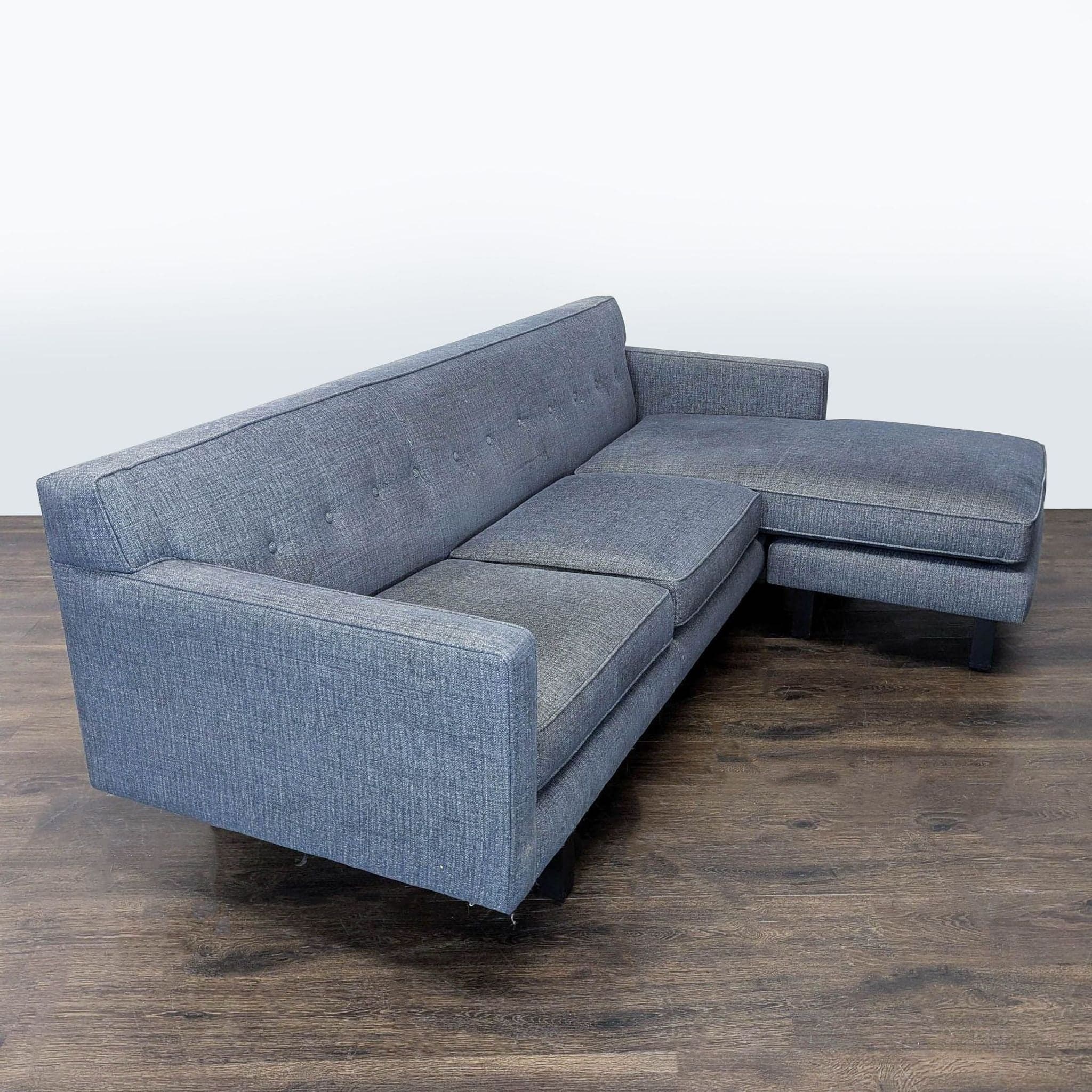 Room & Board Andre Reversible Chaise Sectional in Grey Fabric - Thumbnail 2