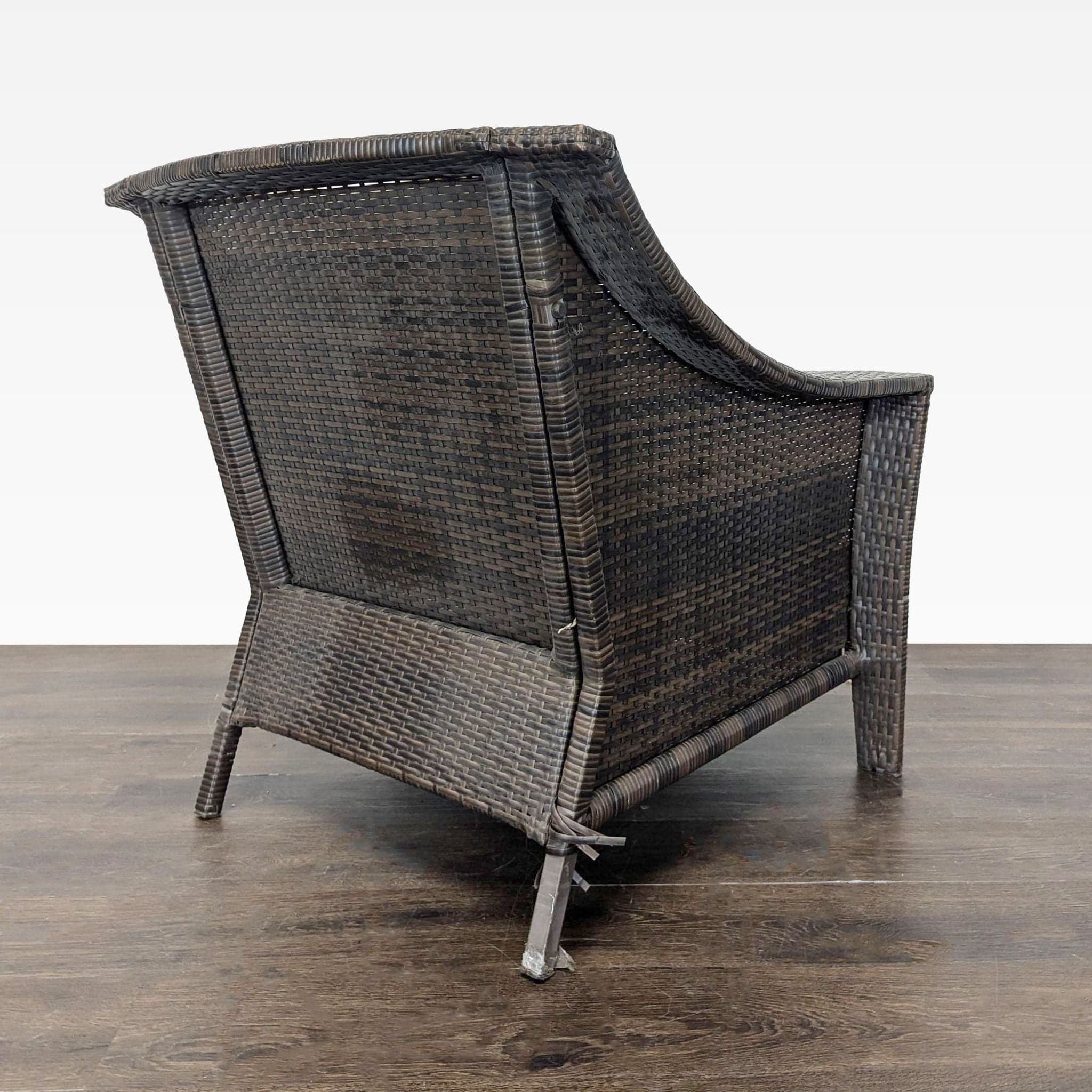 Threshold Outdoor All Weather Wicker Armchair with Cushions - Brown and Beige - Thumbnail 5