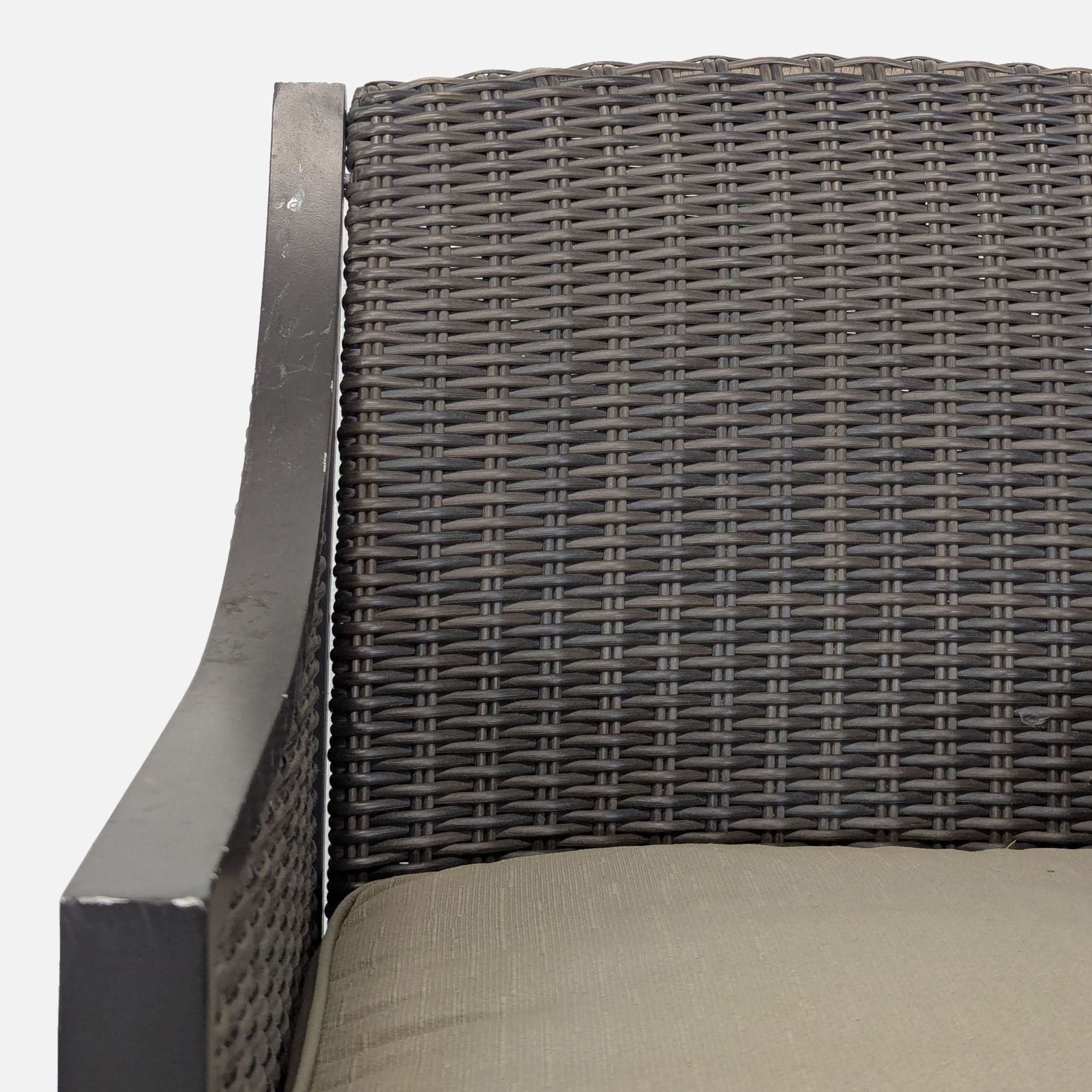 All Weather Wicker Patio Arm Chair with Cushion - Thumbnail 3