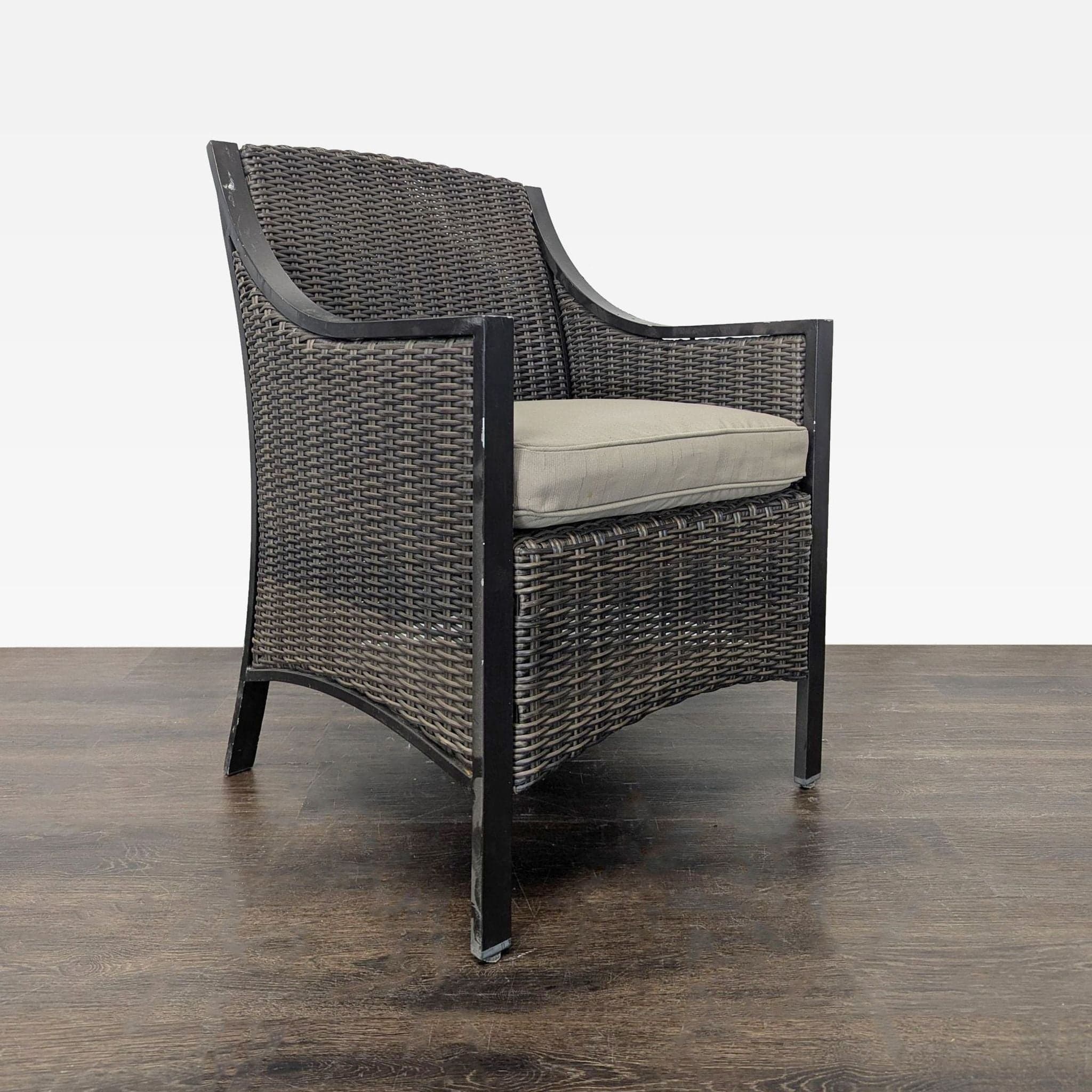 All Weather Wicker Patio Arm Chair with Cushion - Thumbnail 2