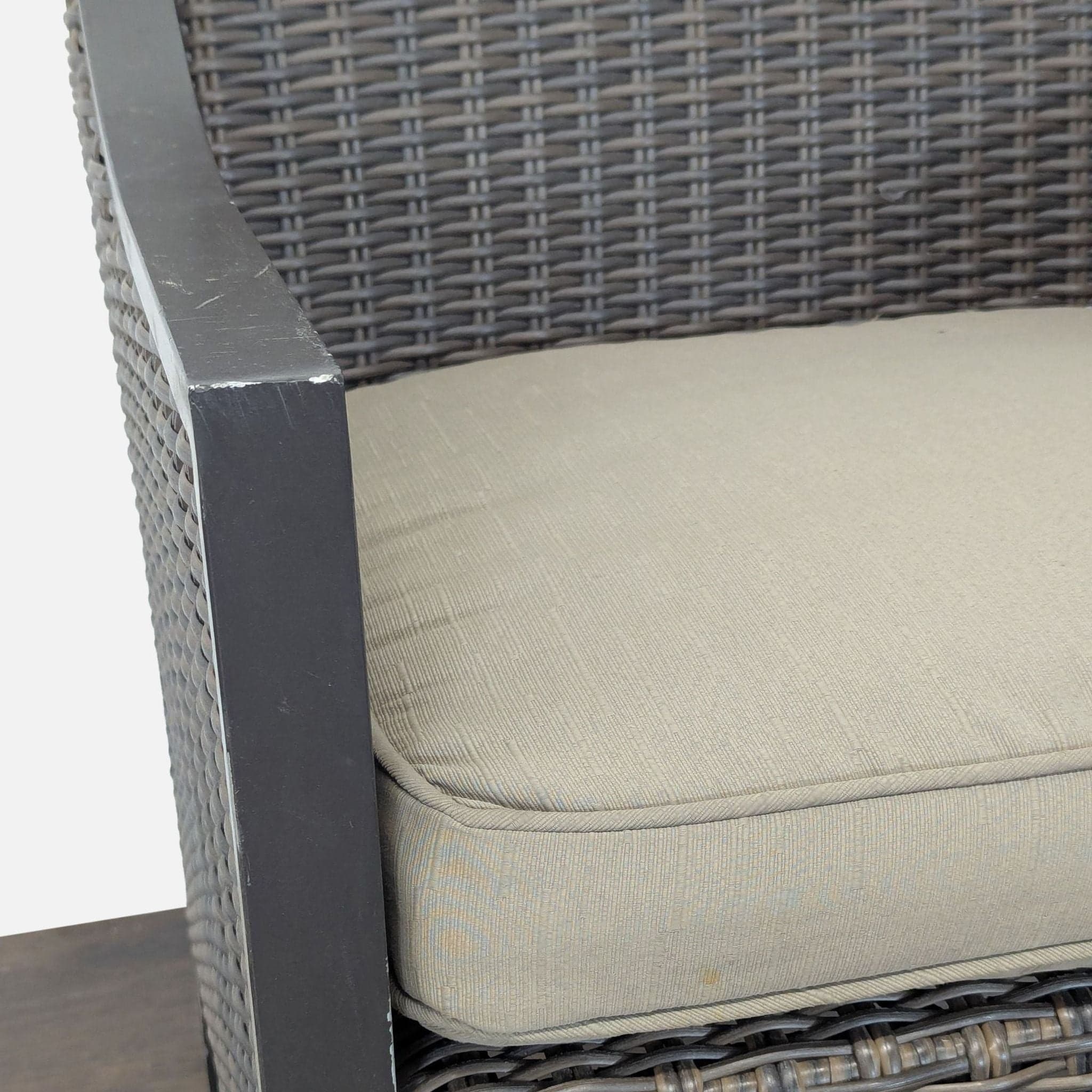 All Weather Wicker Patio Arm Chair with Cushion - Thumbnail 10