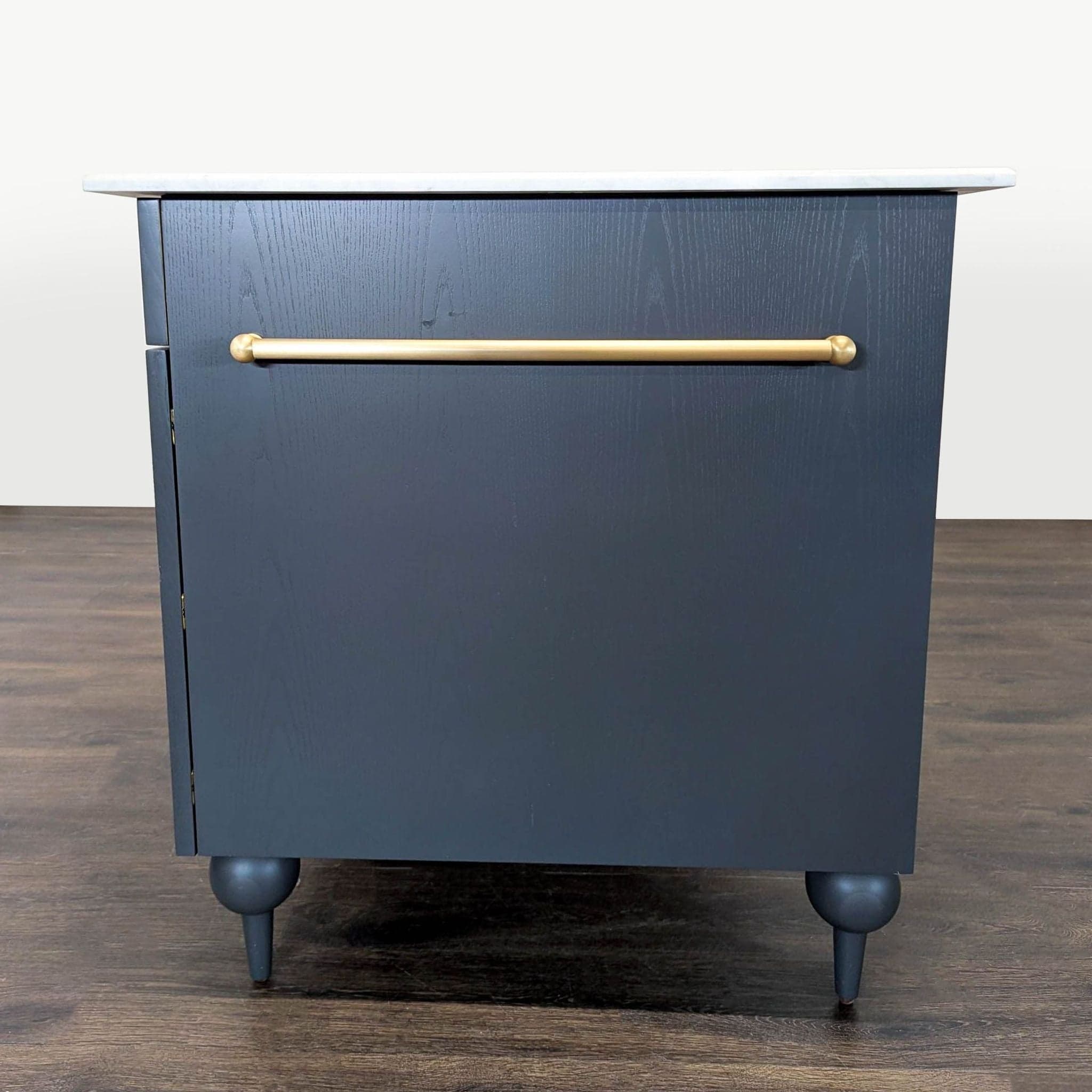 Anthropologie Fern Kitchen Island with Marble Top and Glass Doors - Thumbnail 6