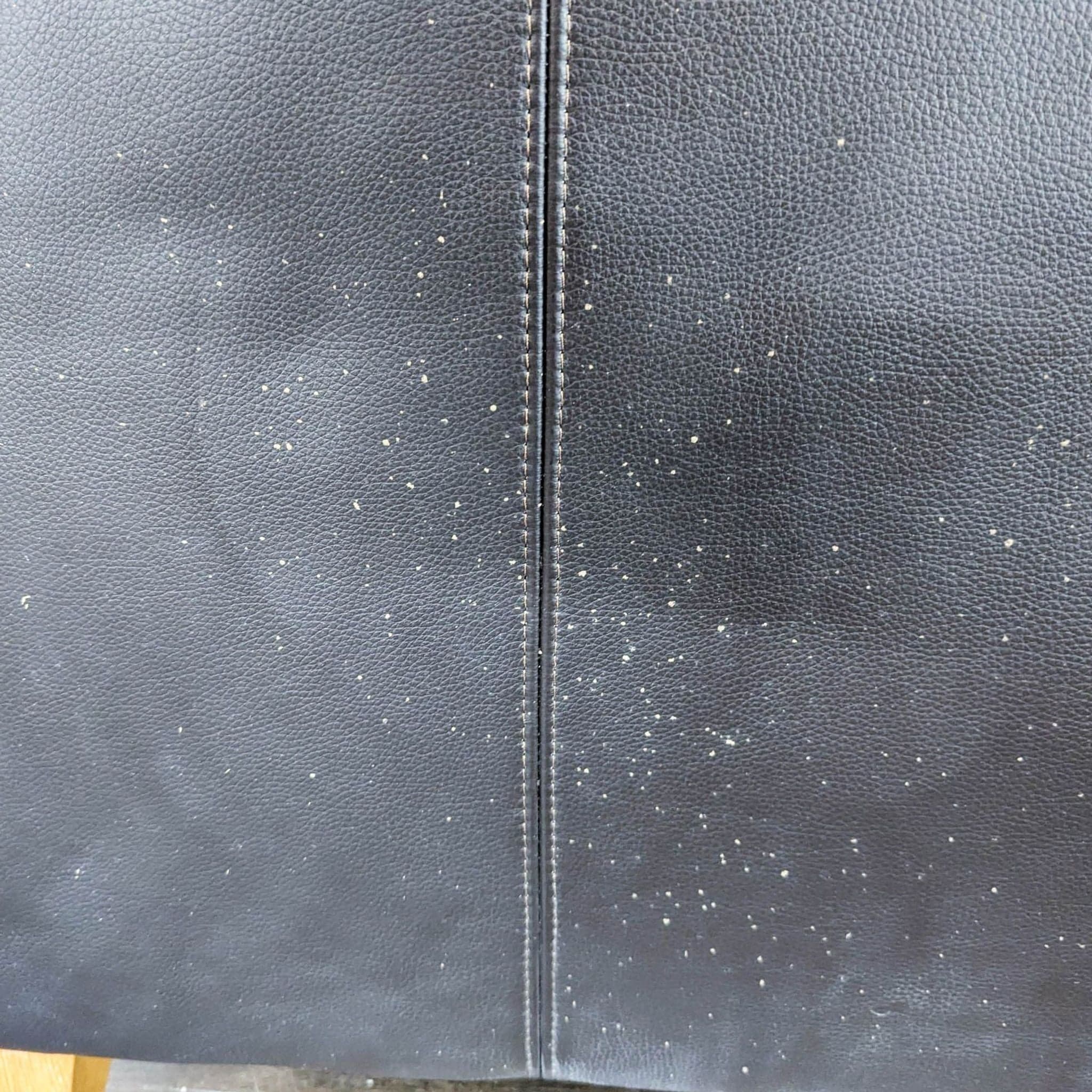 Ikea 3-Seat Dark Leather Sofa with Wooden Legs - Thumbnail 10