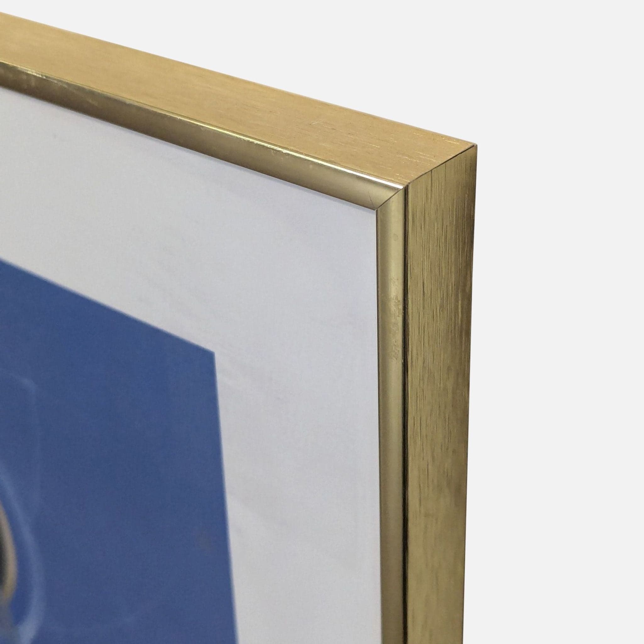 Mystical Blue Spiritual Drawing with Gold Accents in Frame - Thumbnail 3