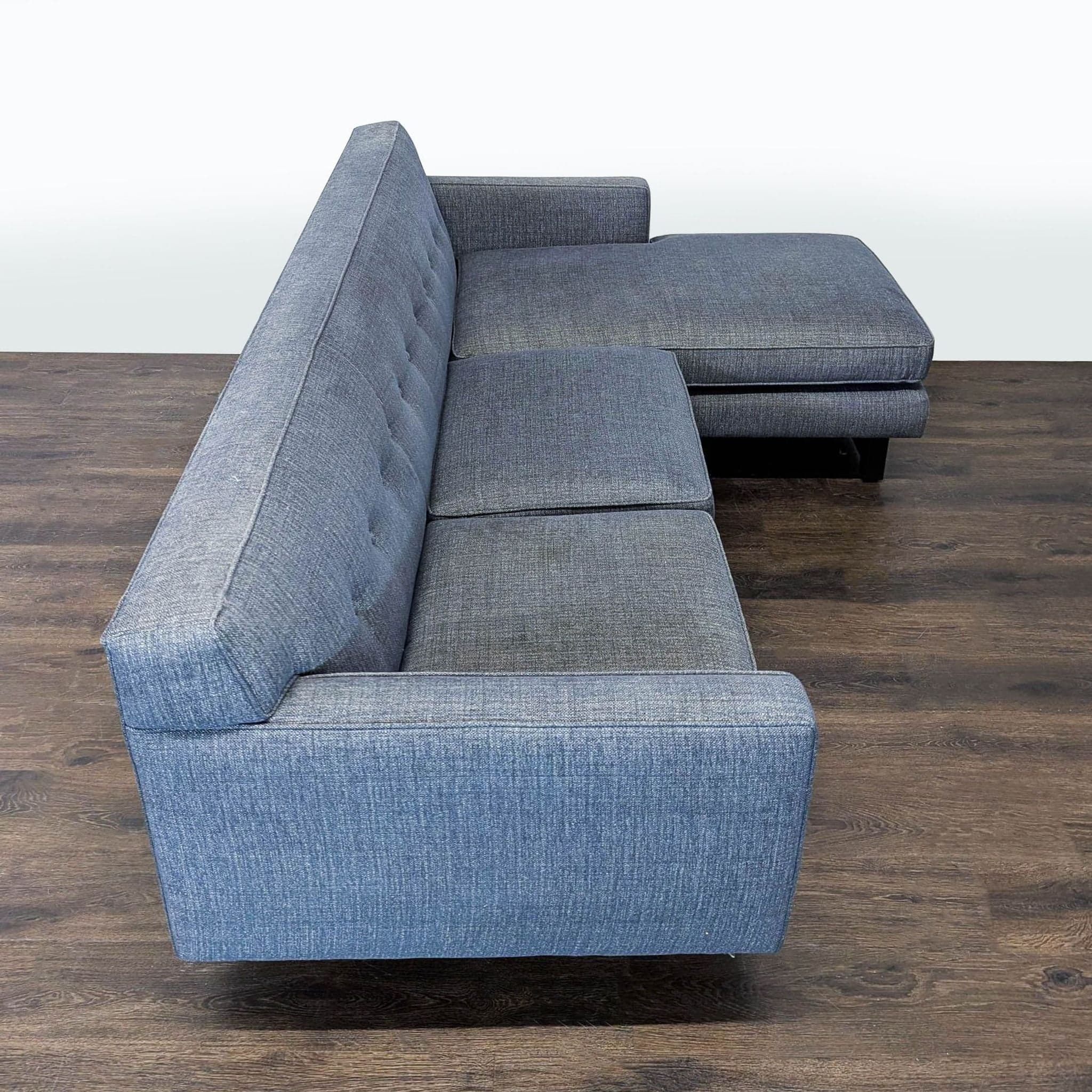 Room & Board Andre Reversible Chaise Sectional in Grey Fabric - Thumbnail 6