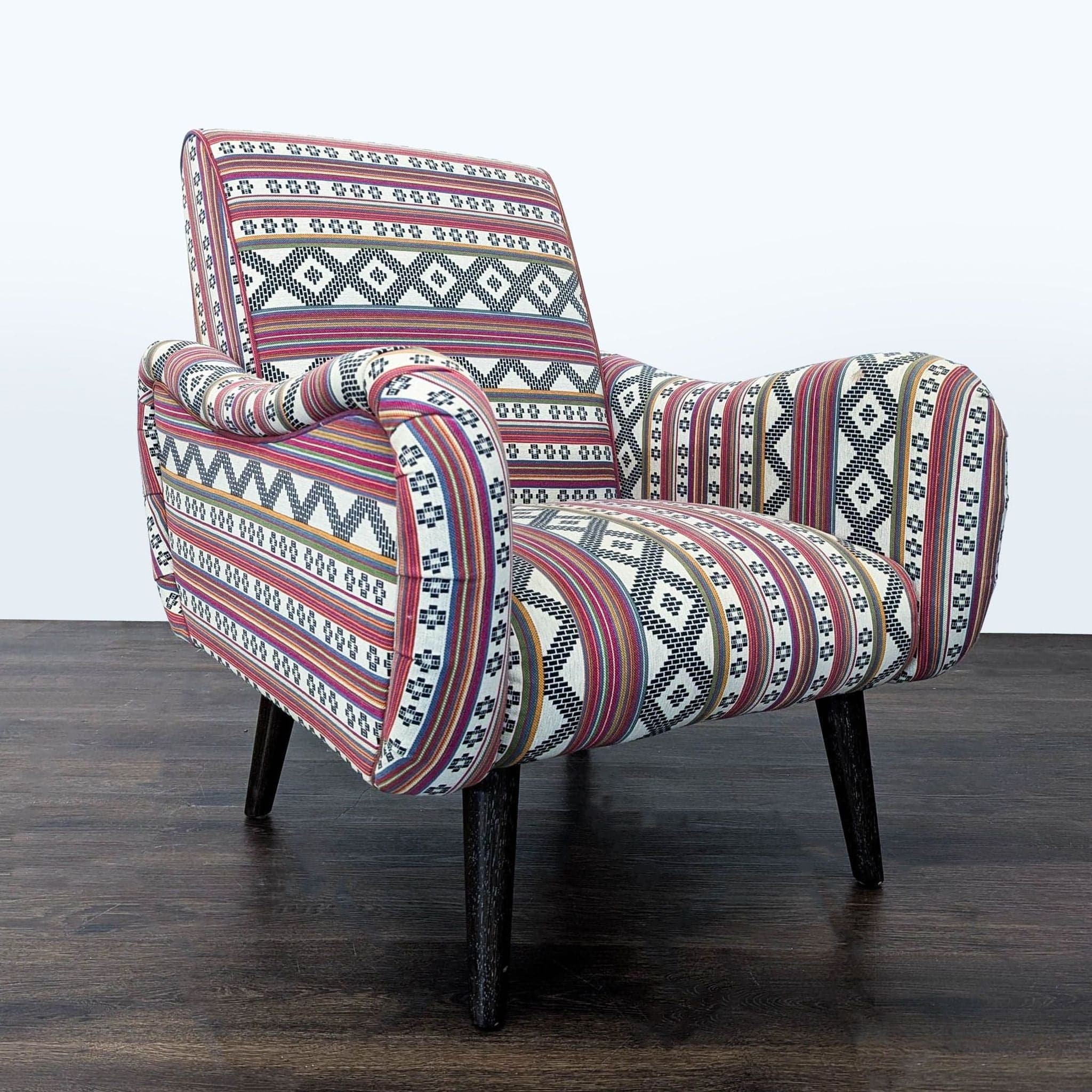 Cost Plus Neyla Lounge Chair with Colorful Patterned Upholstery - Thumbnail 2