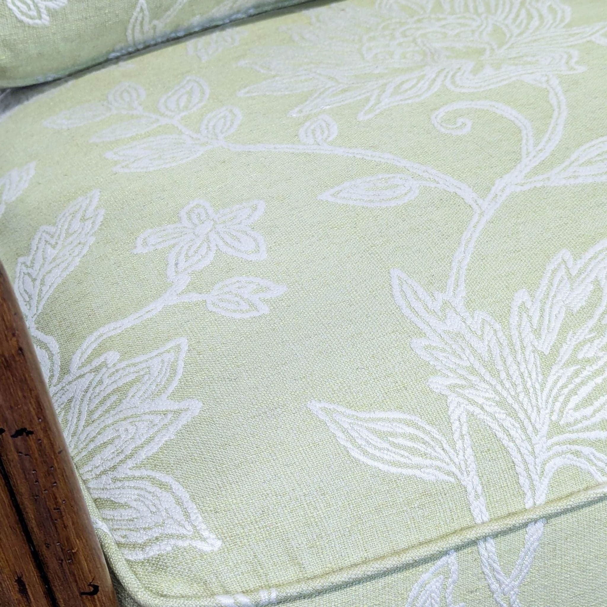 Rattan Lounge Chair with Floral Green Cushions - Thumbnail 9