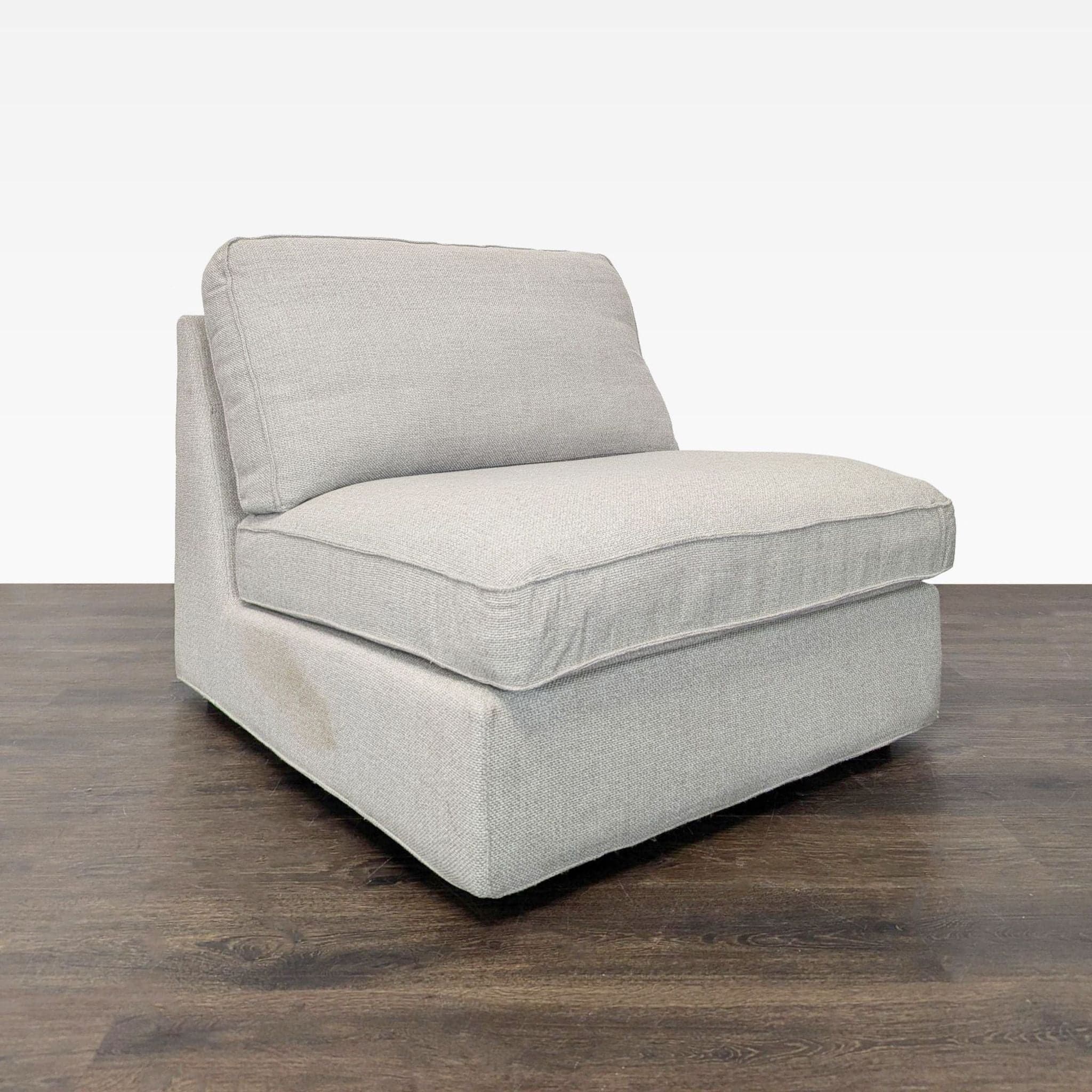 Modern Armless Lounge Chair with Plush Cushions - Thumbnail 2